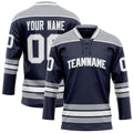 Personalized Navy & Gray Solid Colour Hockey Jersey