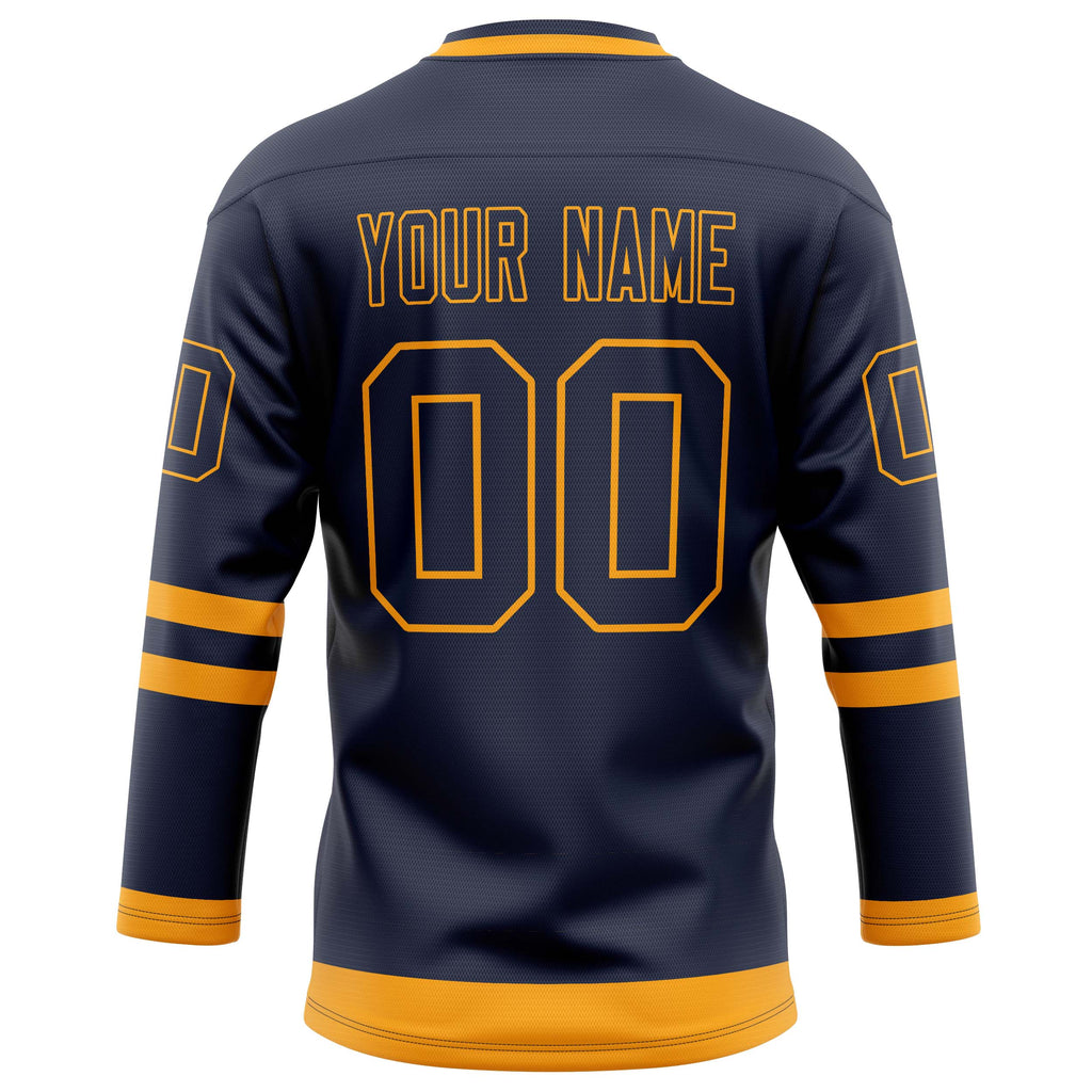Personalized Navy & Gold Solid Colour Hockey Jersey