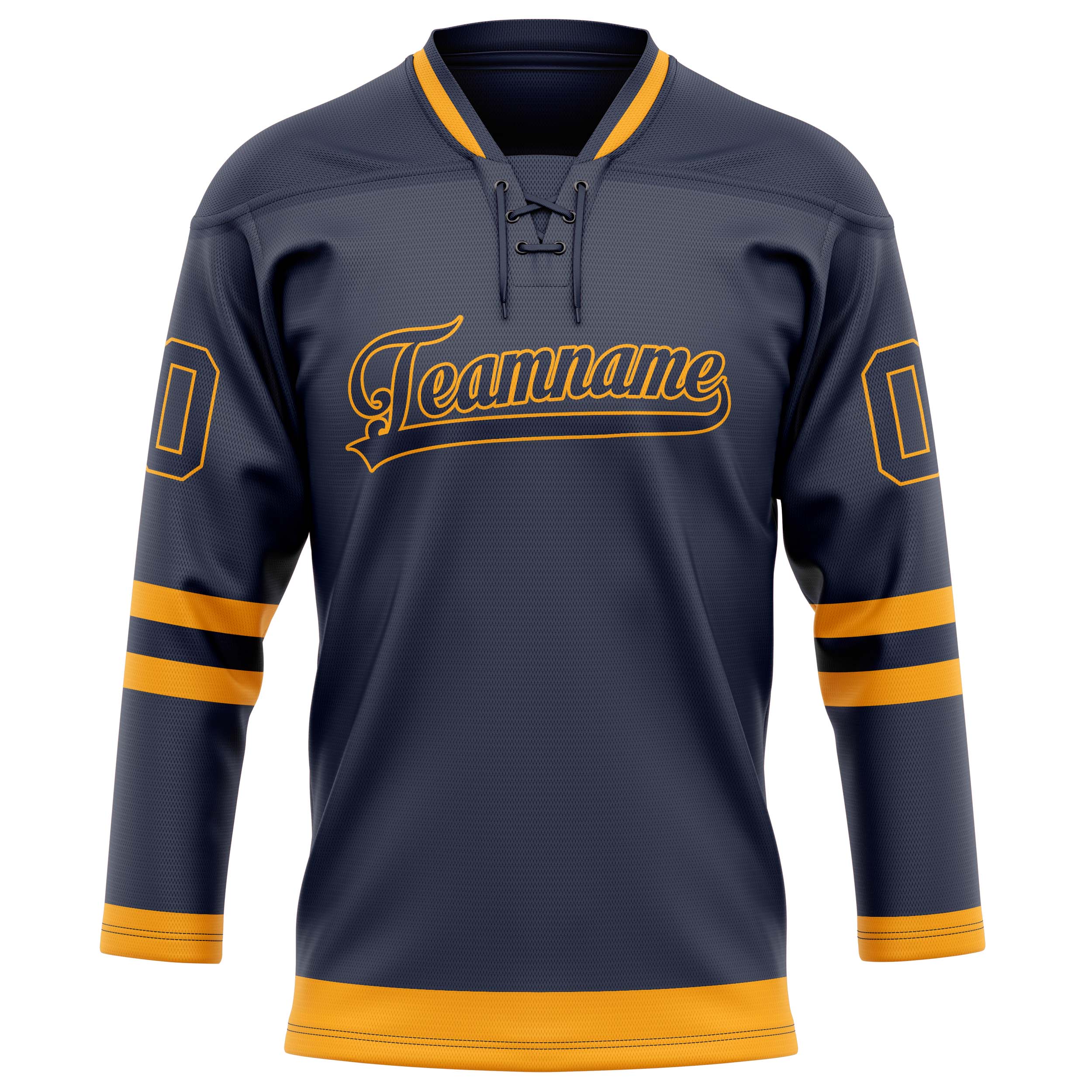 Personalized Navy & Gold Solid Colour Hockey Jersey