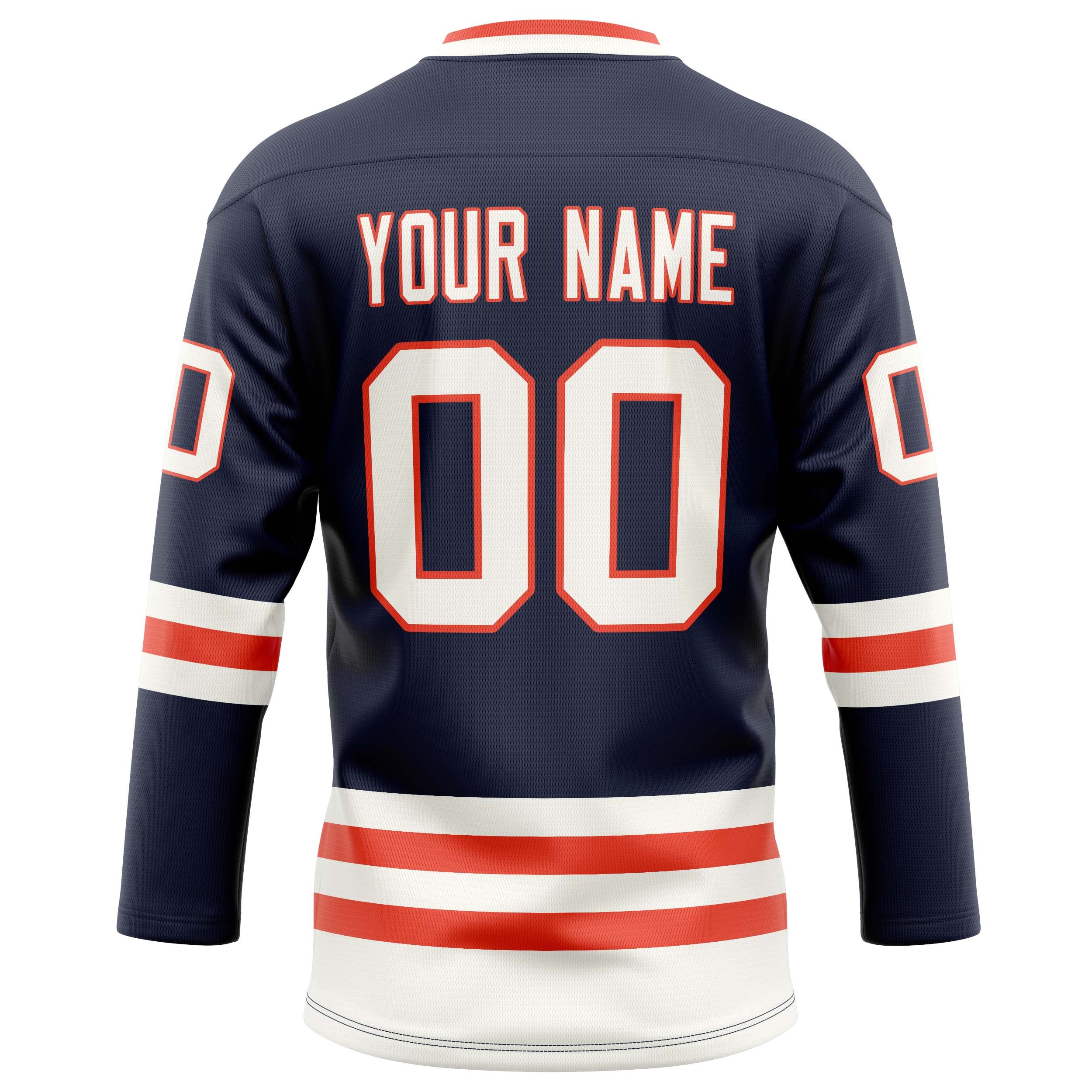 Personalized Navy & White Solid Colour Hockey Jersey