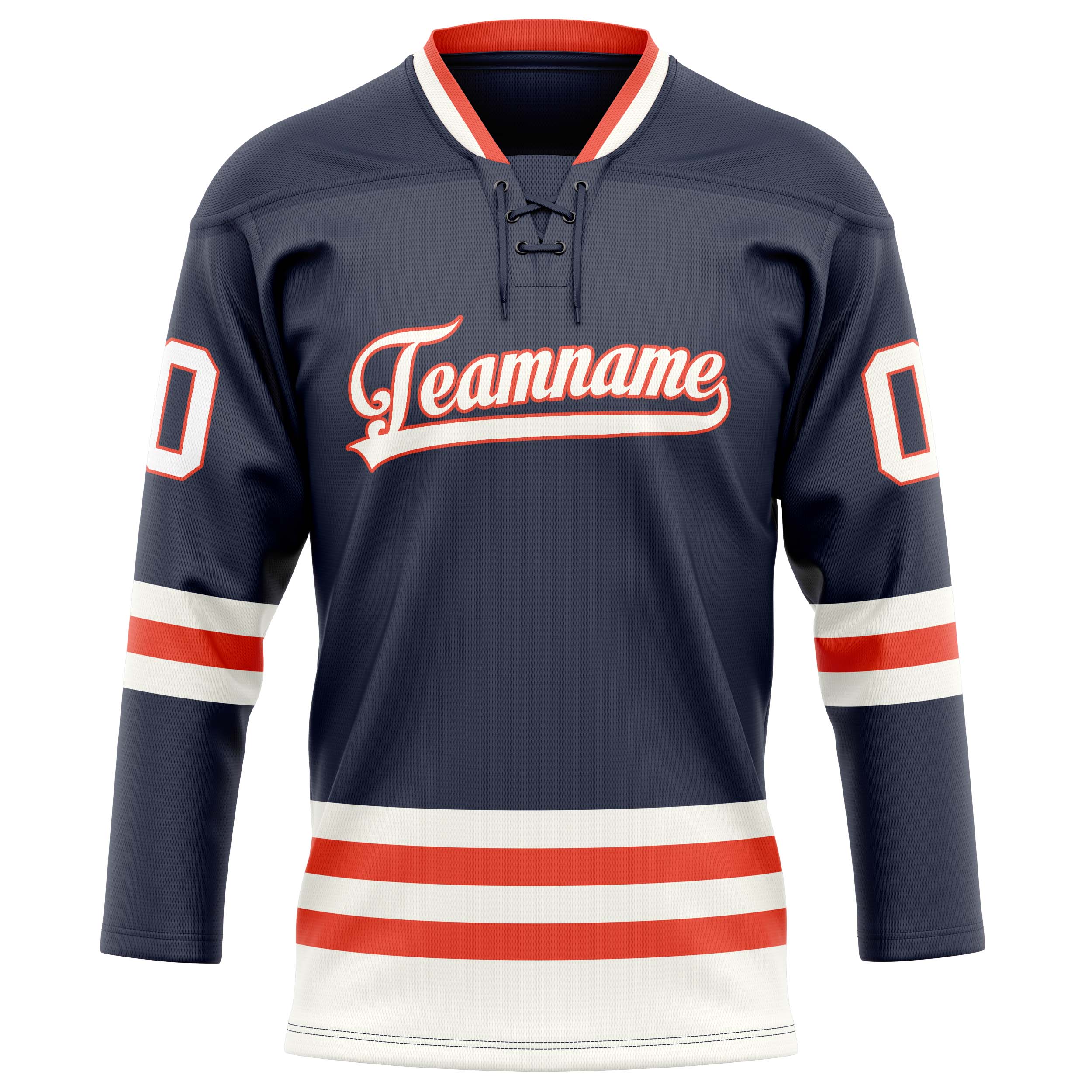 Personalized Navy & White Solid Colour Hockey Jersey
