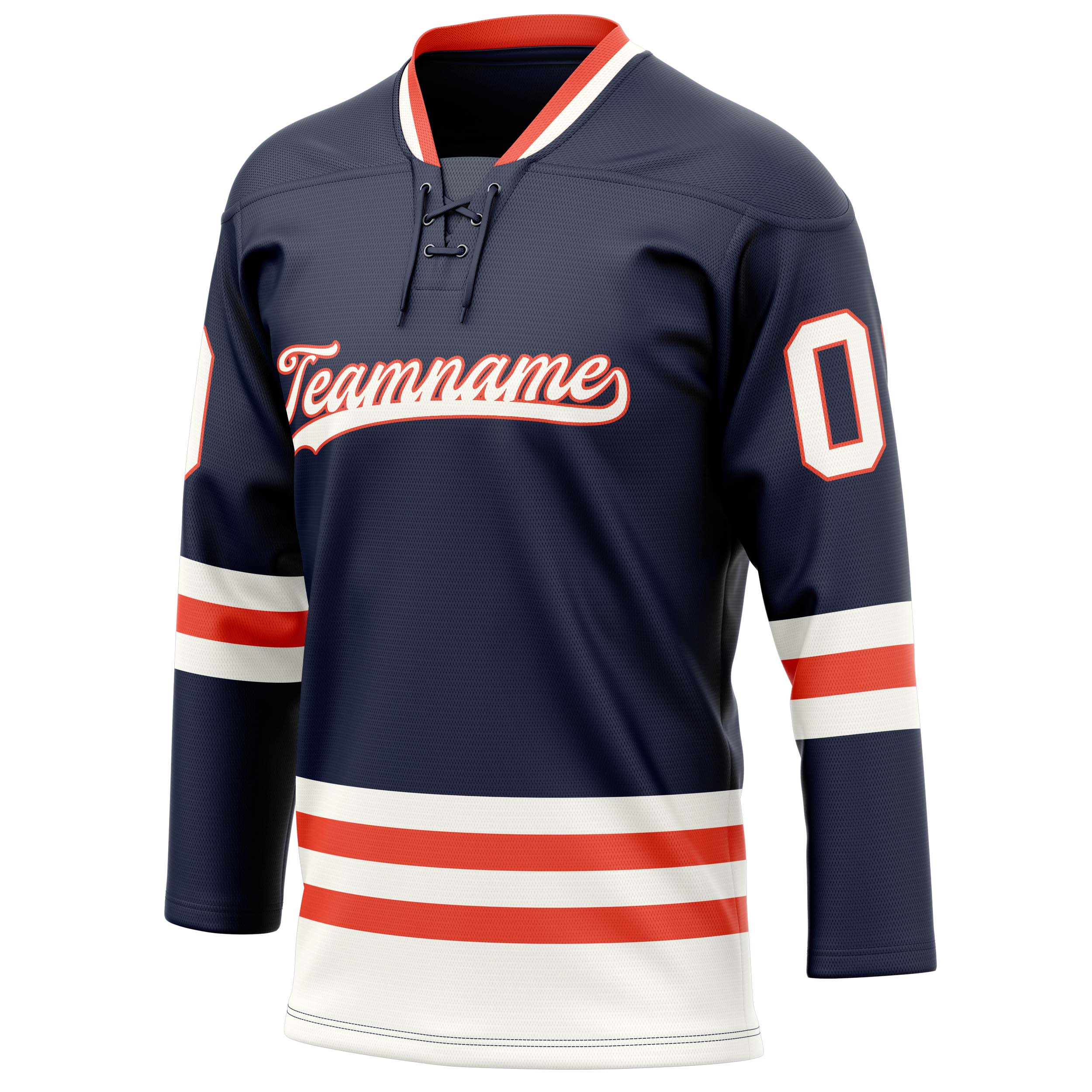 Personalized Navy & White Solid Colour Hockey Jersey