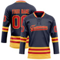 Personalized Navy & Red Solid Colour Hockey Jersey