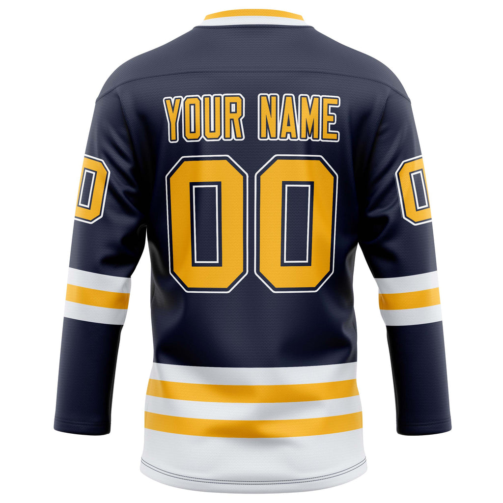 Personalized Navy & Gold Solid Colour Hockey Jersey