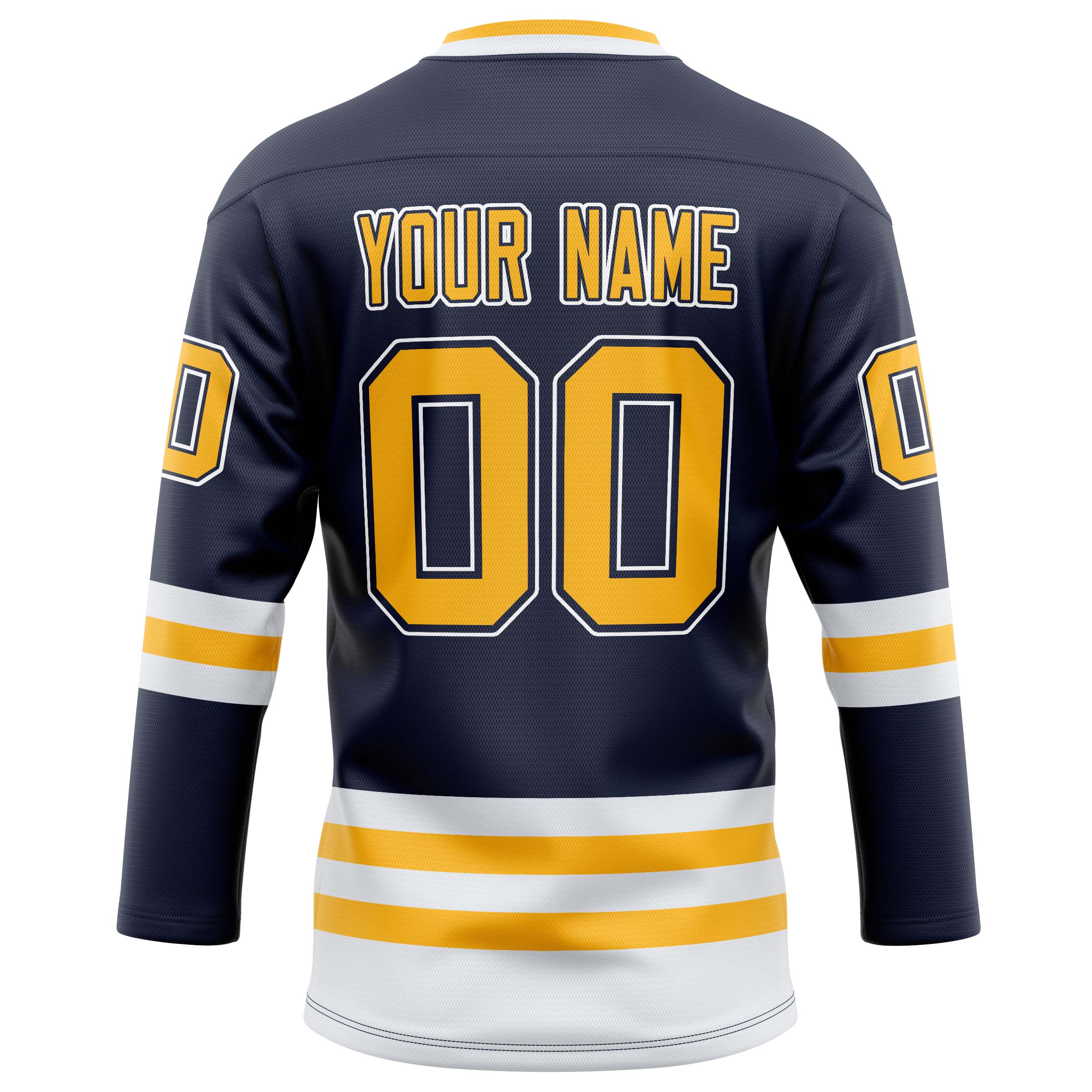 Personalized Navy & Gold Solid Colour Hockey Jersey