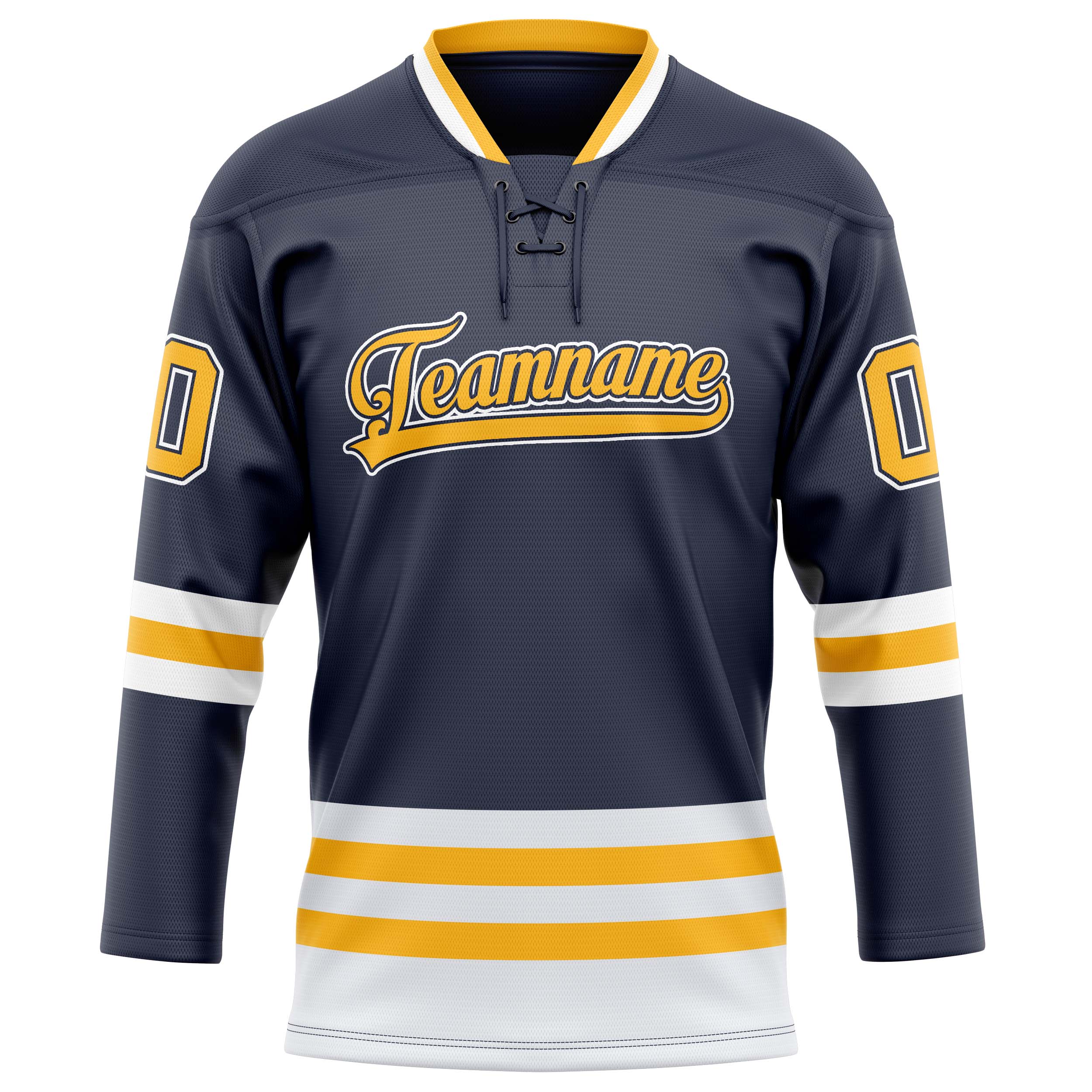 Personalized Navy & Gold Solid Colour Hockey Jersey