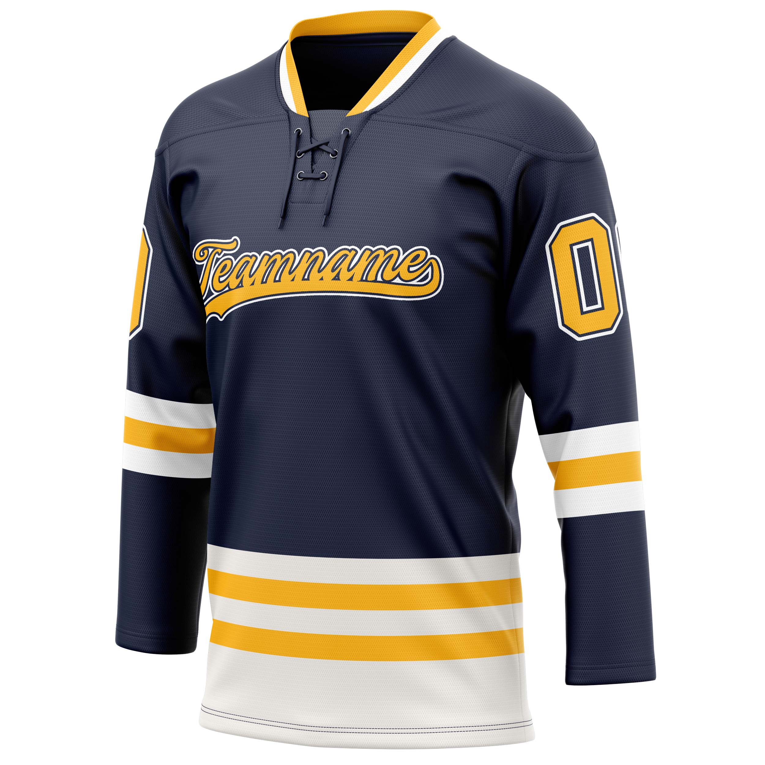 Personalized Navy & Gold Solid Colour Hockey Jersey