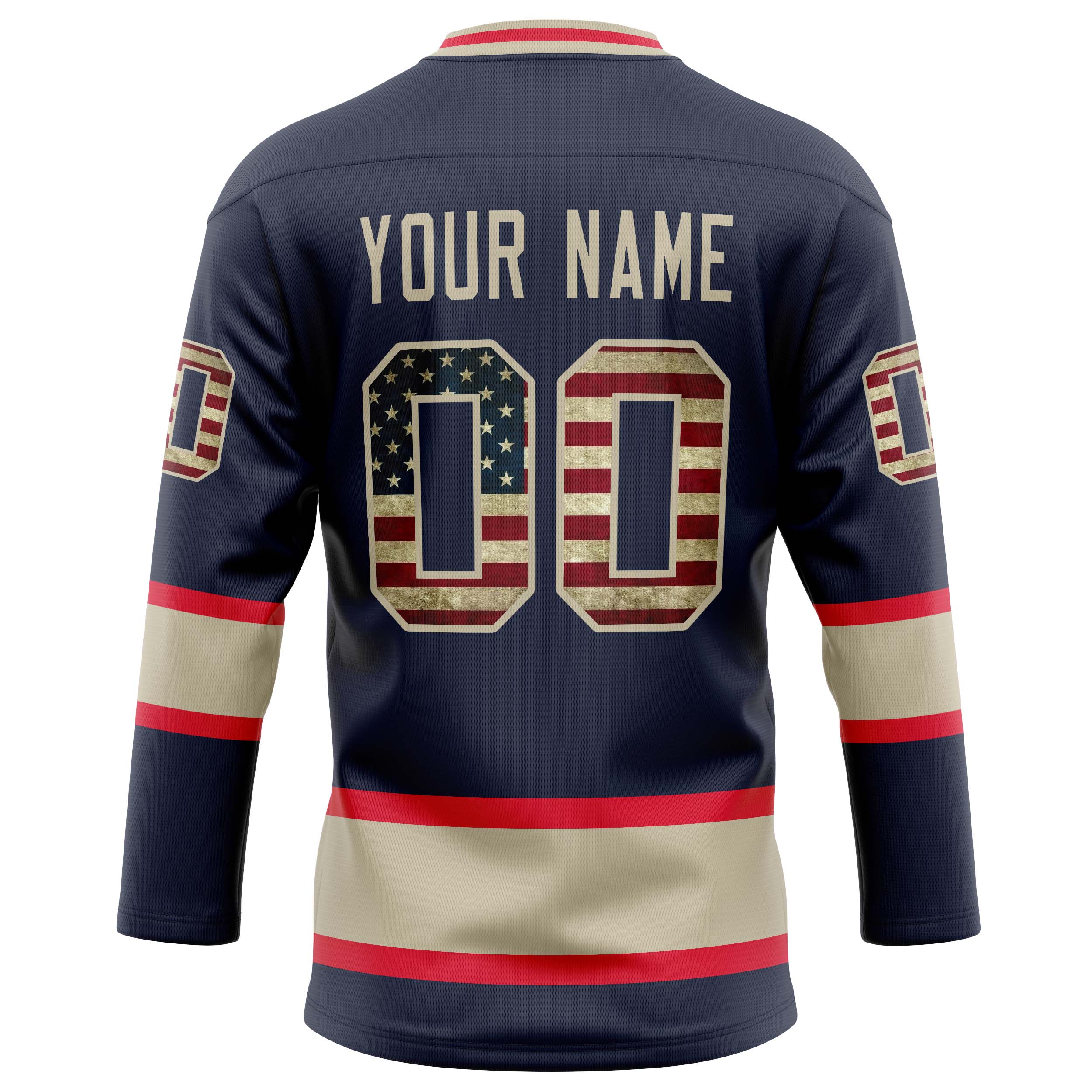 Personalized Navy & Cream Solid Colour Hockey Jersey
