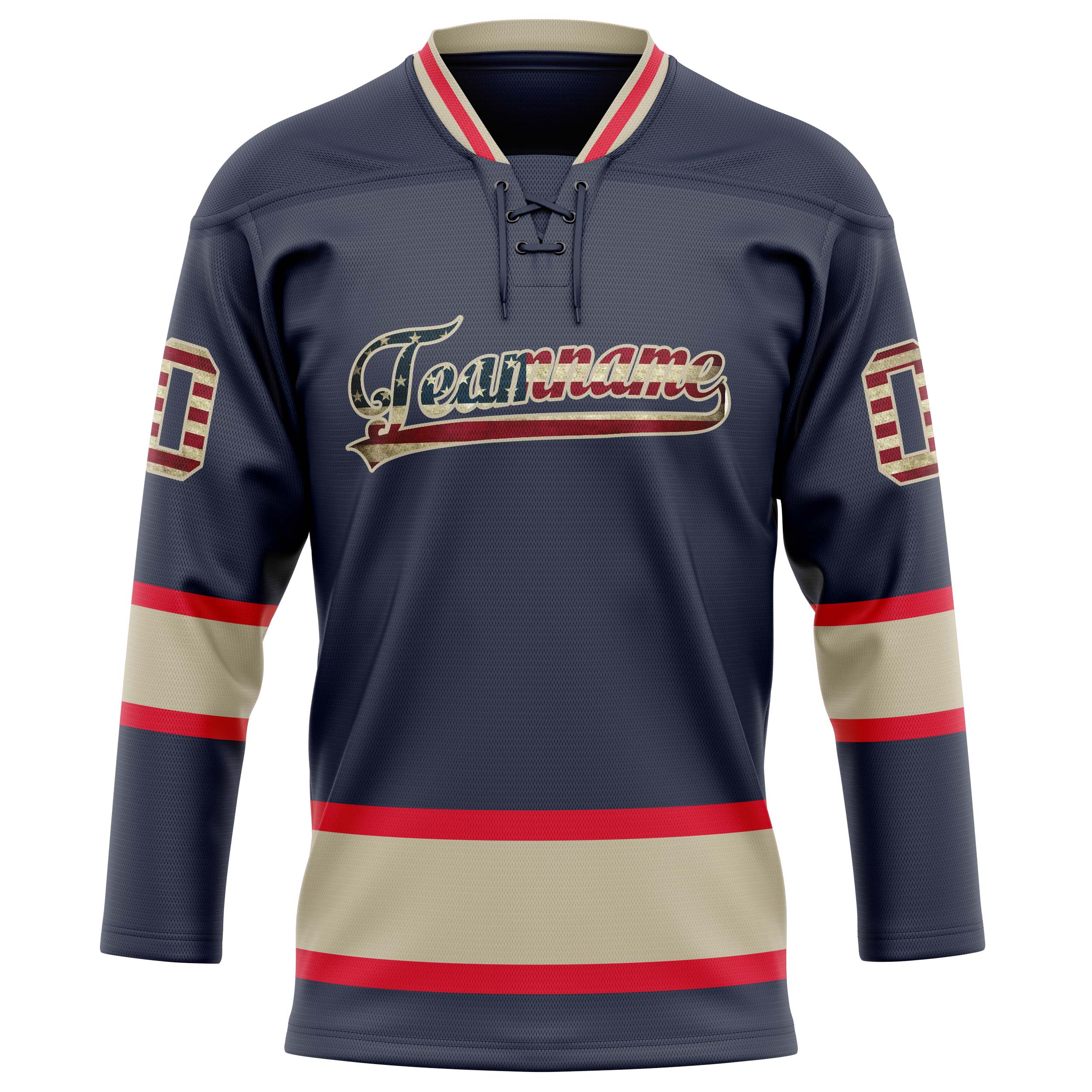Personalized Navy & Cream Solid Colour Hockey Jersey