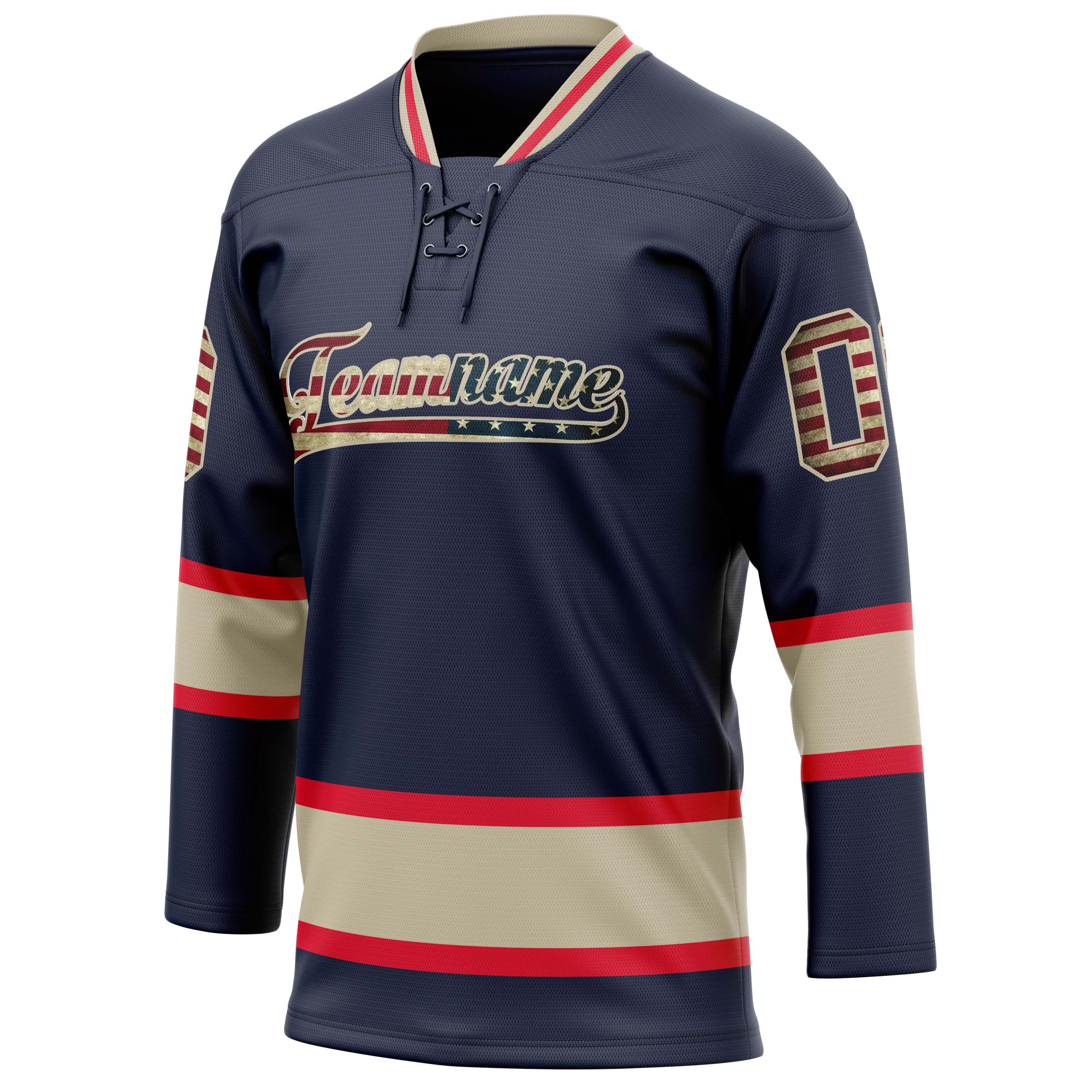 Personalized Navy & Cream Solid Colour Hockey Jersey