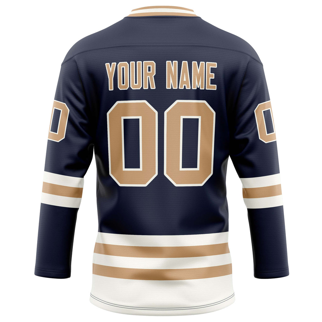 Personalized Navy & Brown Solid Colour Hockey Jersey