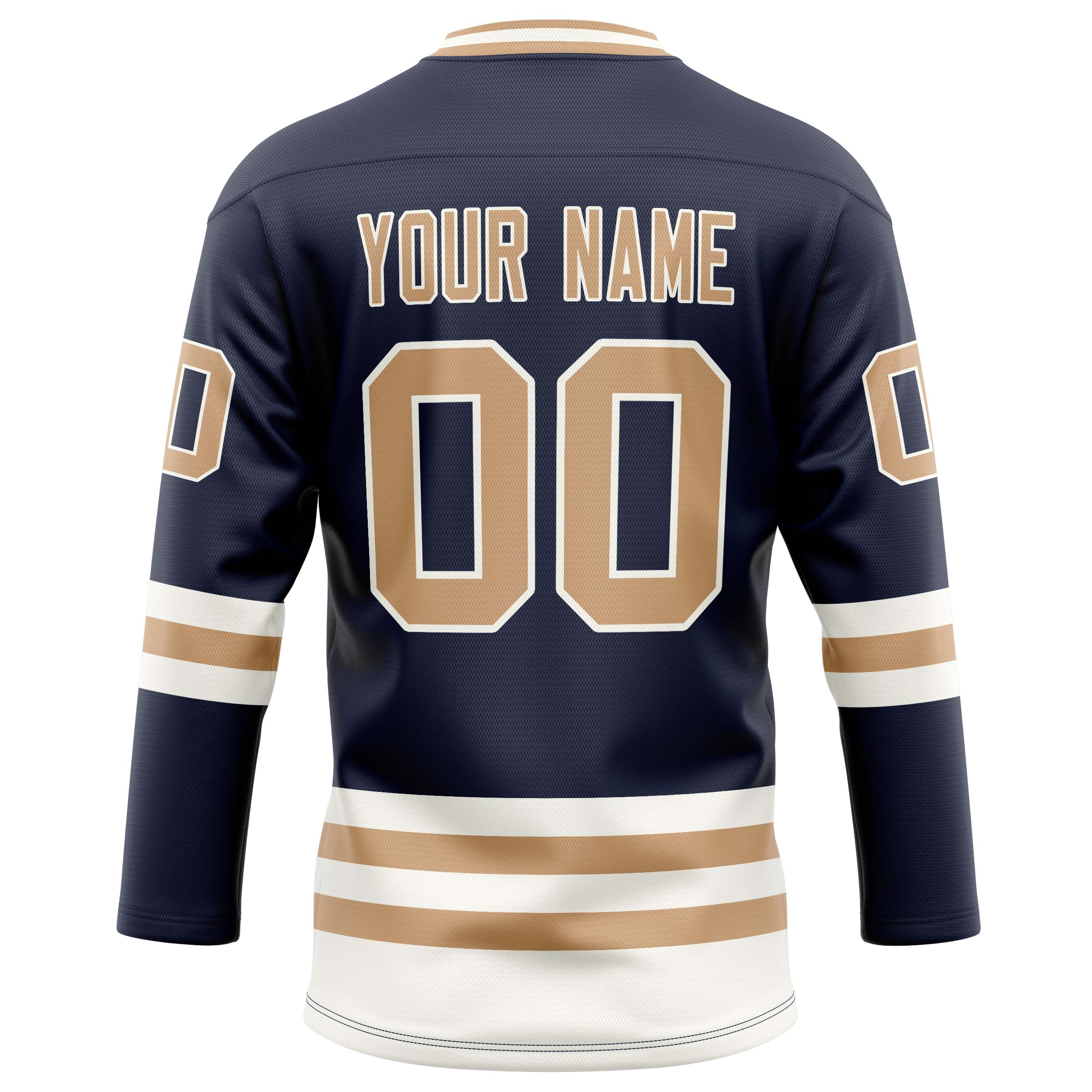 Personalized Navy & Brown Solid Colour Hockey Jersey