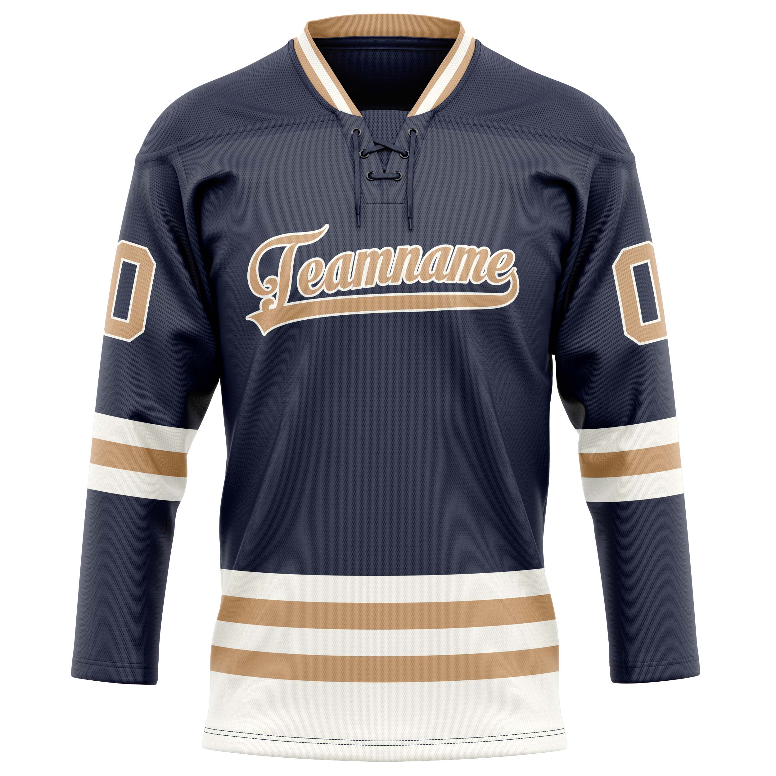 Personalized Navy & Brown Solid Colour Hockey Jersey
