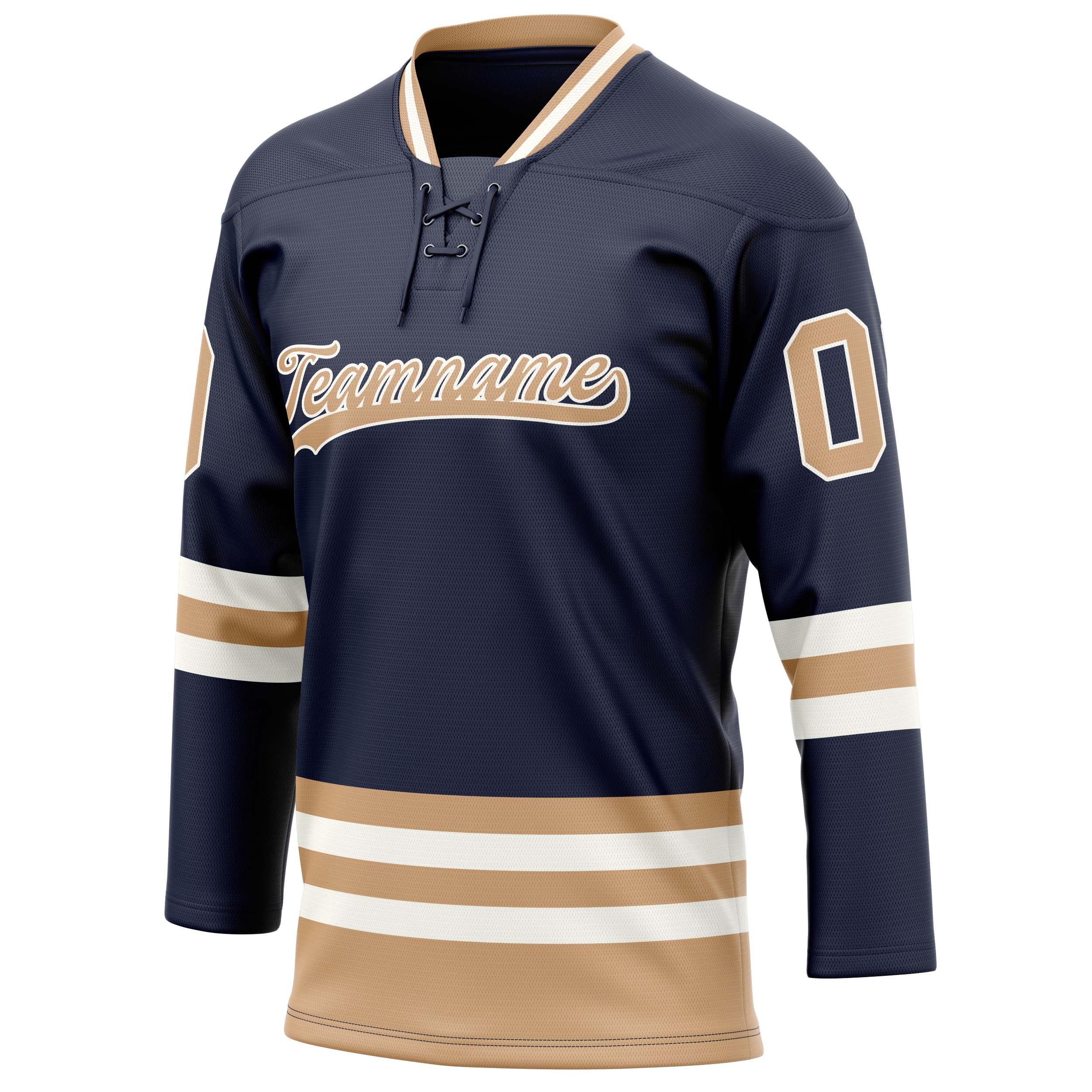 Personalized Navy & Brown Solid Colour Hockey Jersey