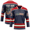 Personalized Navy & Red Solid Colour Hockey Jersey