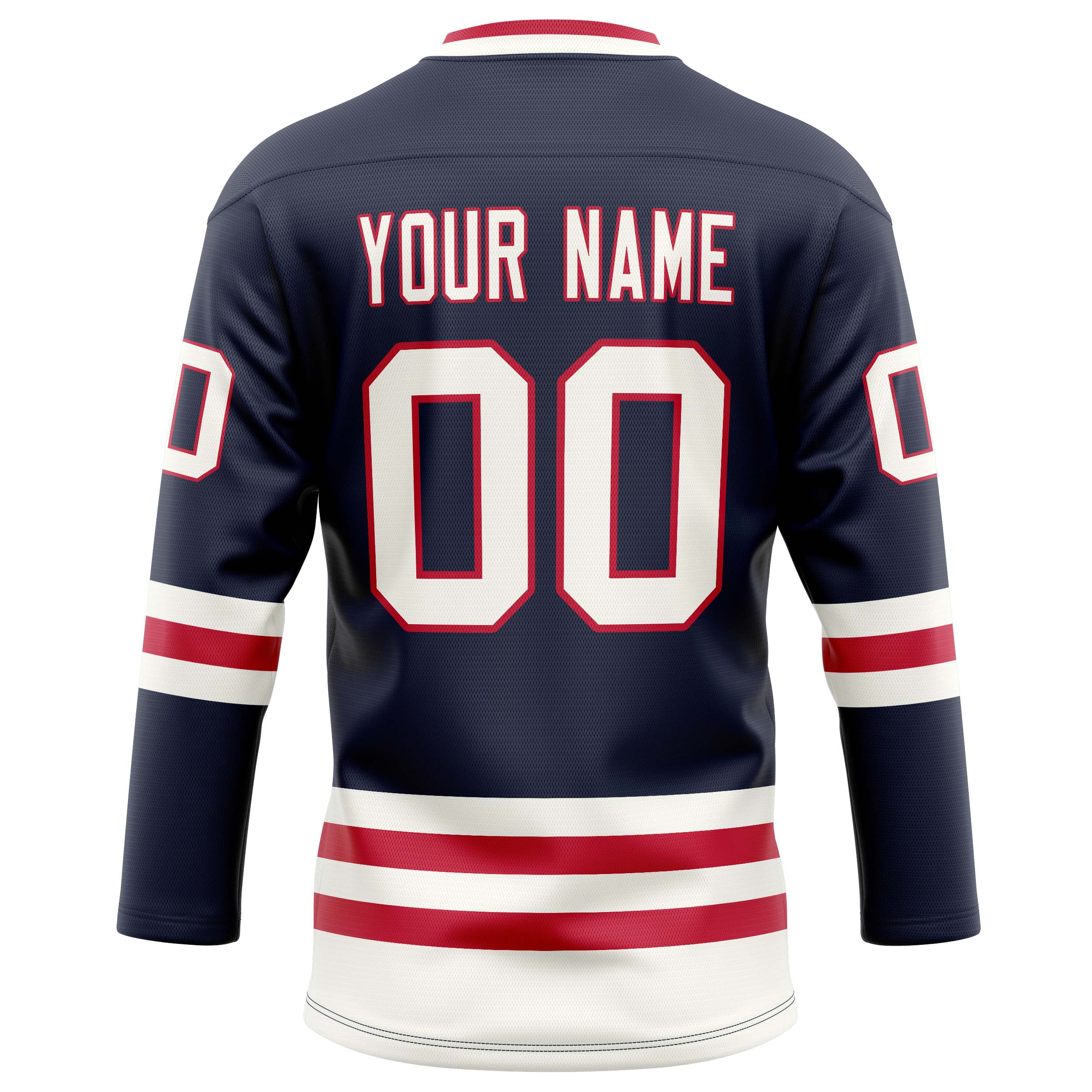 Personalized Navy & White Solid Colour Hockey Jersey