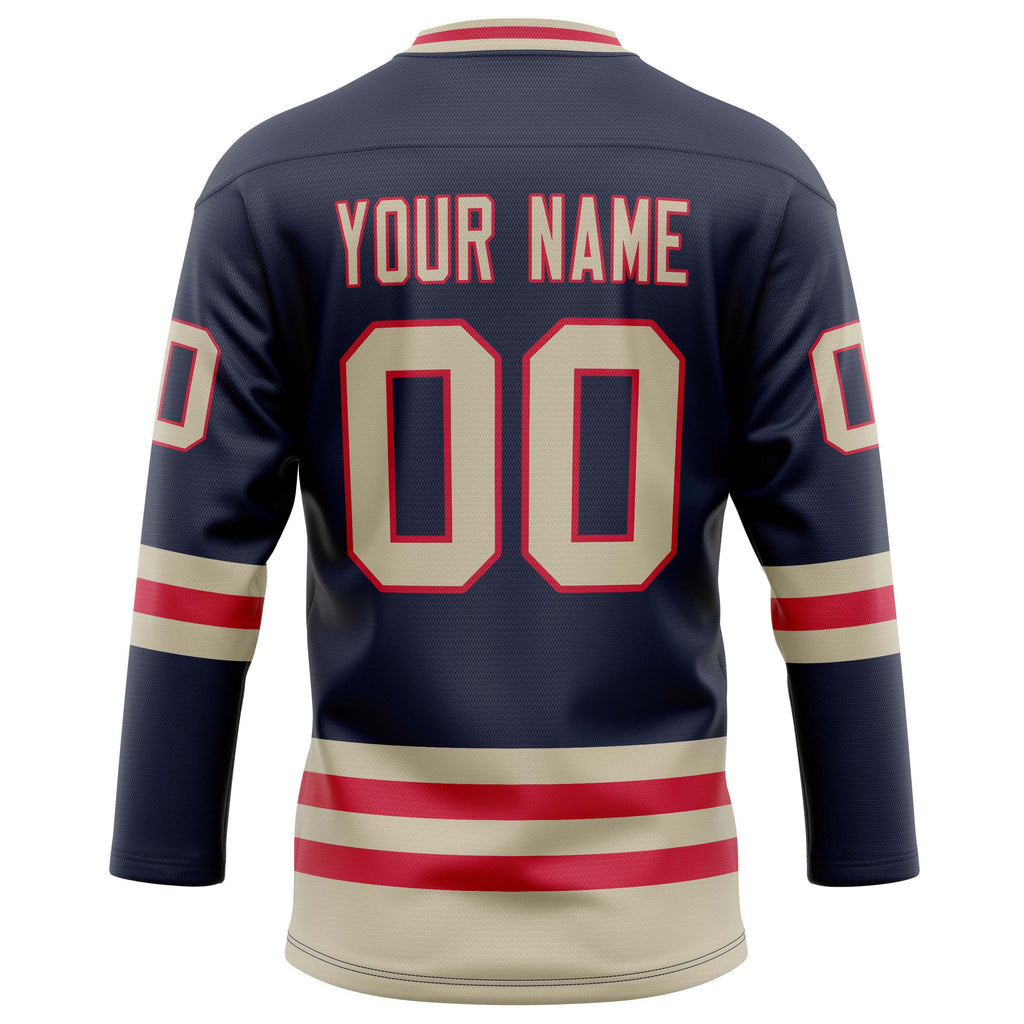 Personalized Navy & Cream Solid Colour Hockey Jersey
