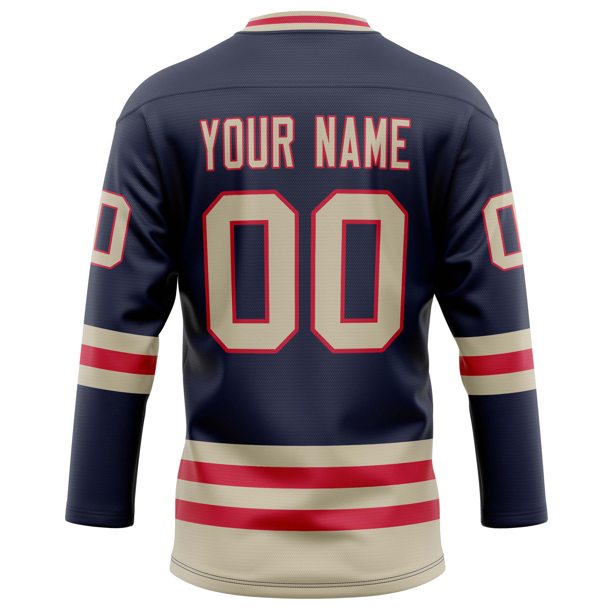 Personalized Navy & Cream Solid Colour Hockey Jersey
