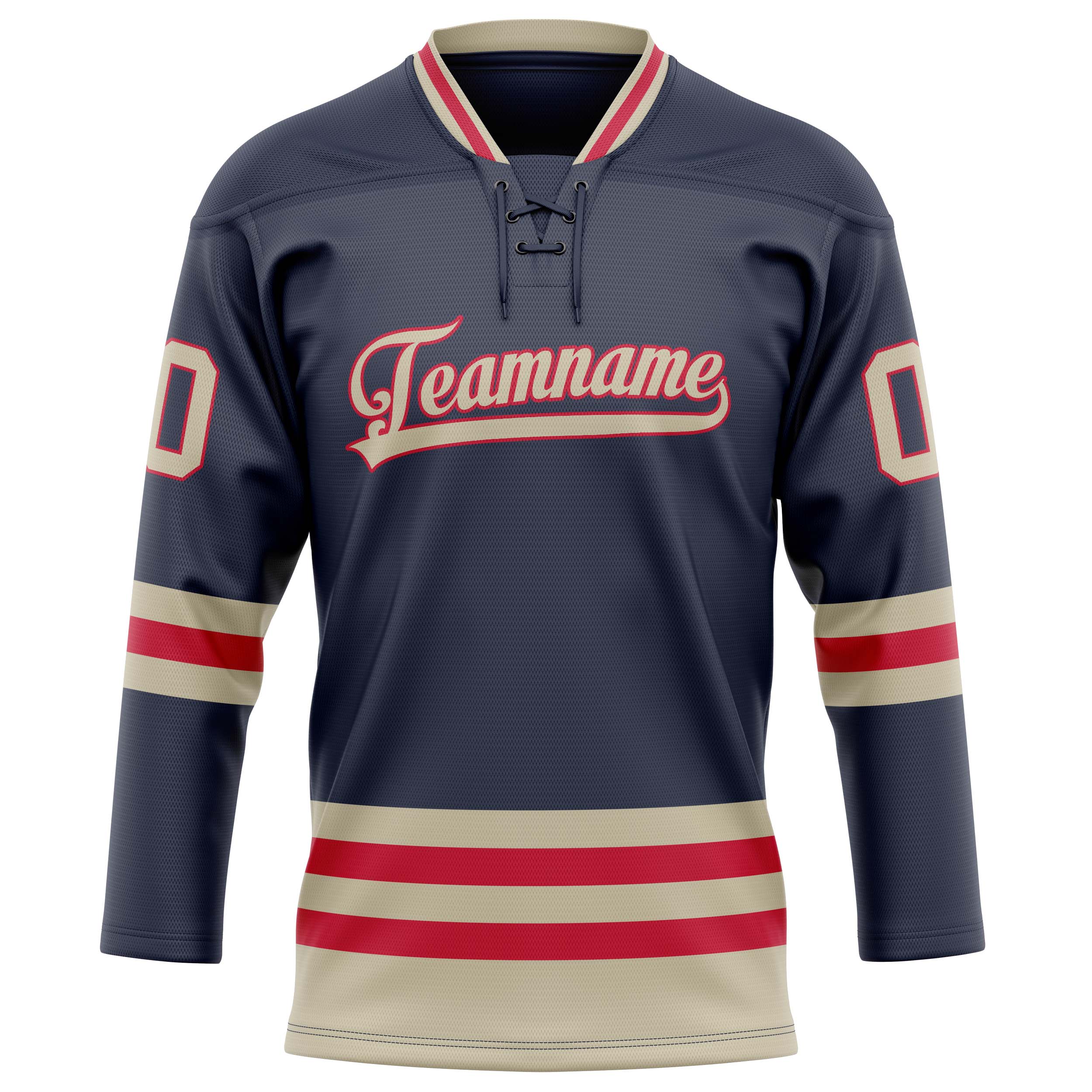 Personalized Navy & Cream Solid Colour Hockey Jersey