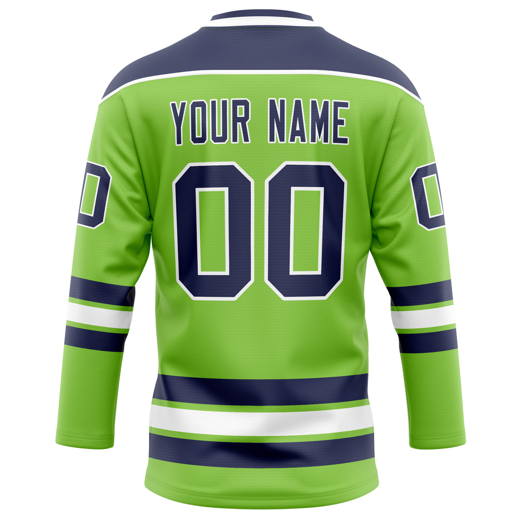 Personalized Neon & Green Navy Solid Colour Hockey Jersey