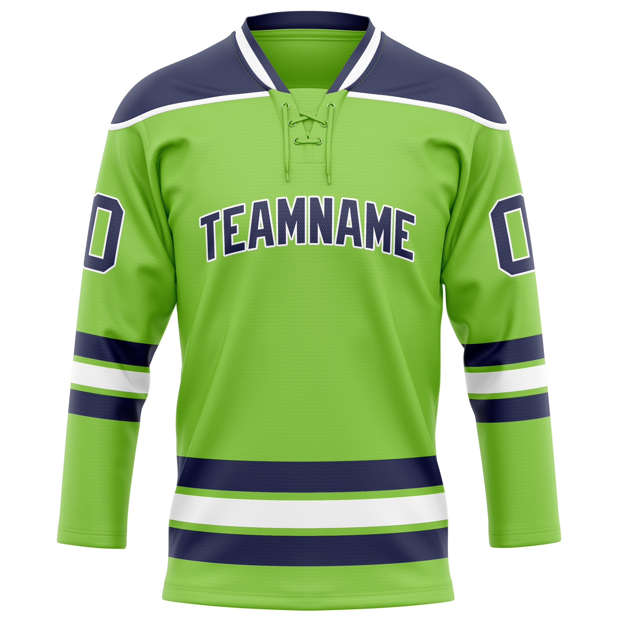 Personalized Neon & Green Navy Solid Colour Hockey Jersey