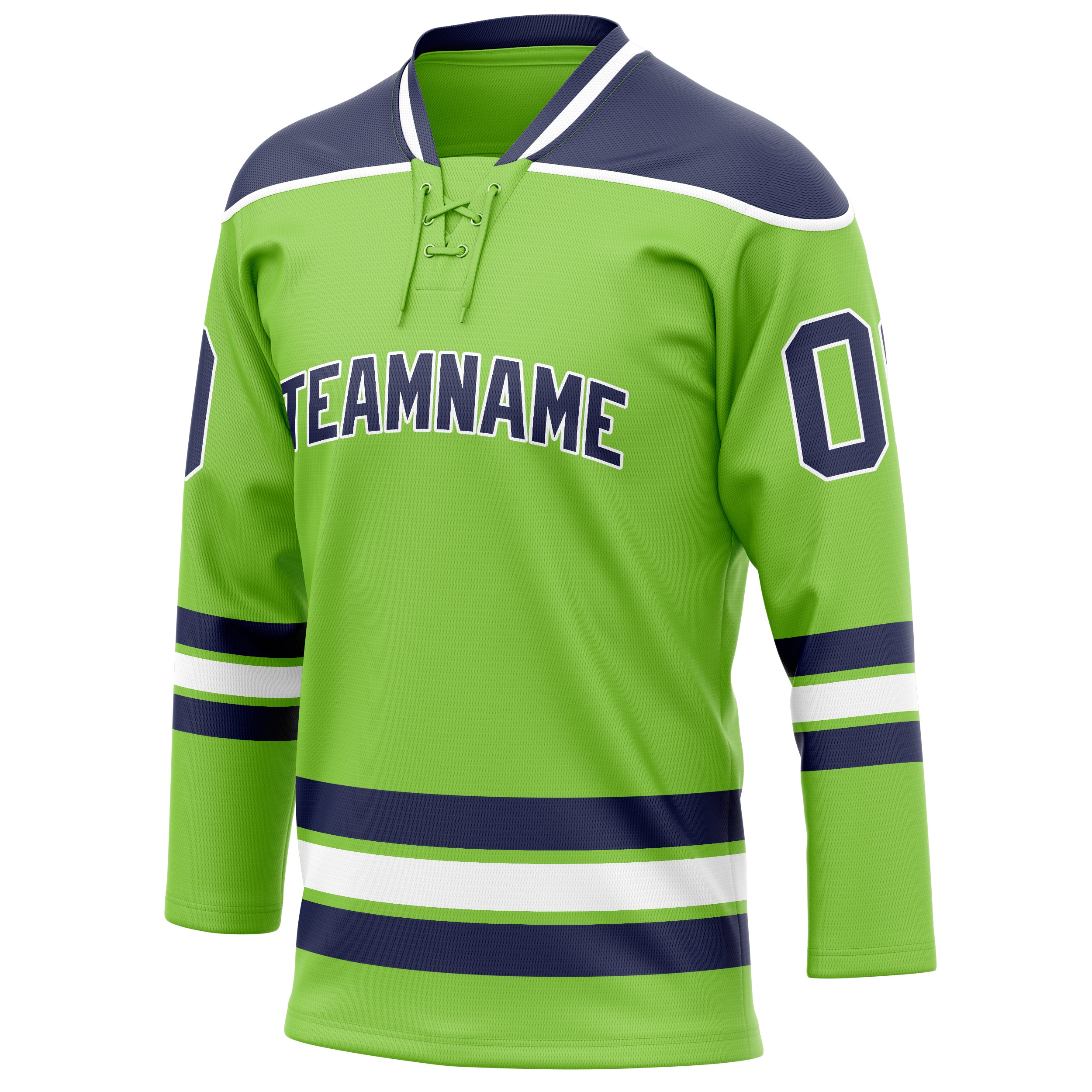 Personalized Neon & Green Navy Solid Colour Hockey Jersey
