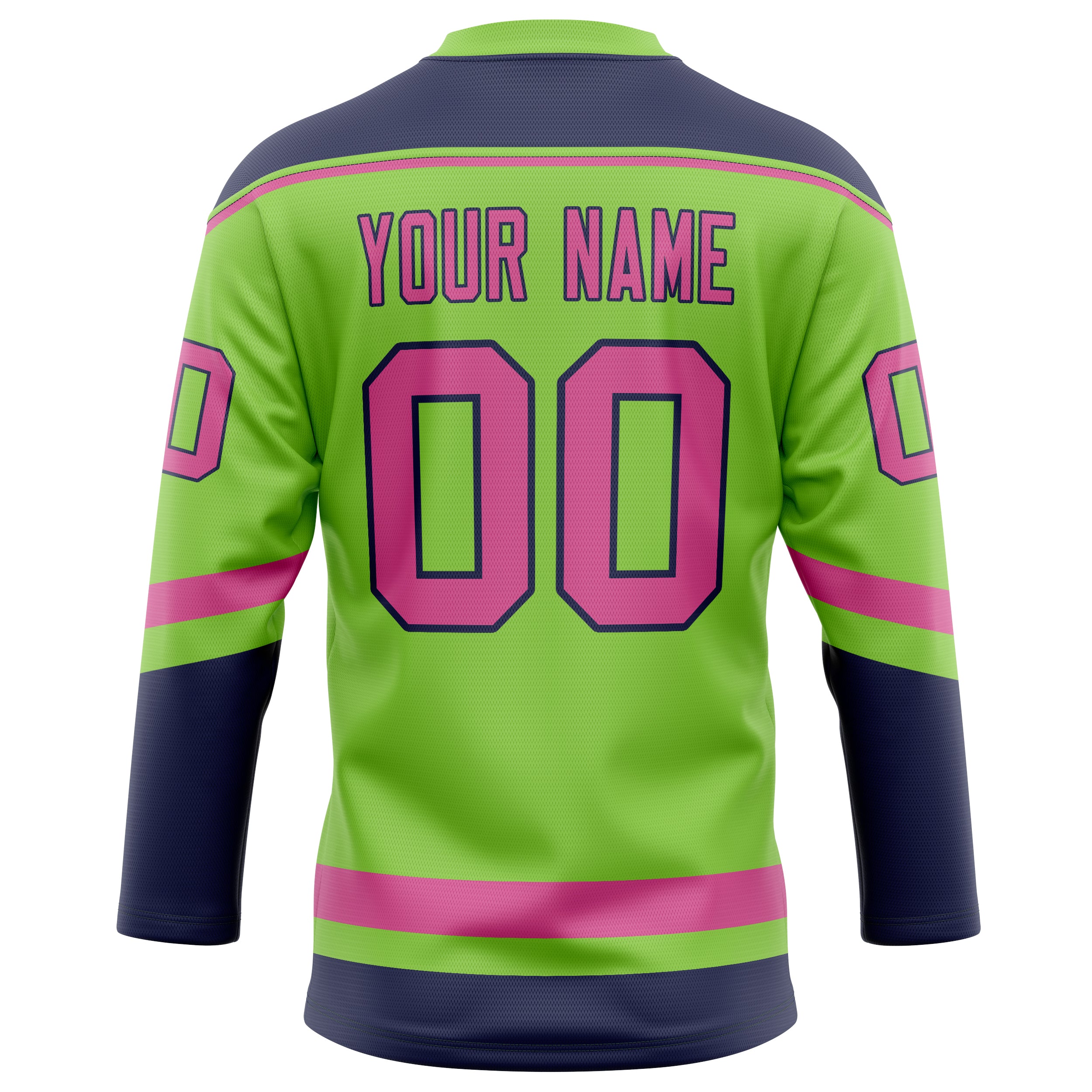 Personalized Neon & Green Pink Solid Colour Hockey Jersey