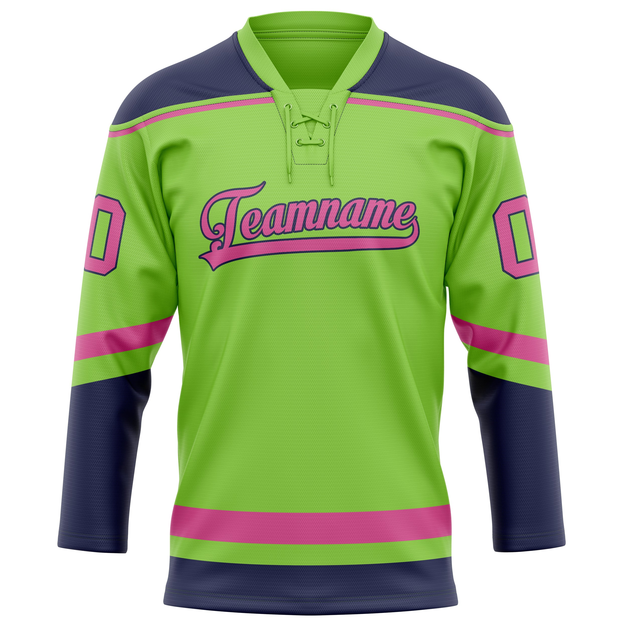 Personalized Neon & Green Pink Solid Colour Hockey Jersey