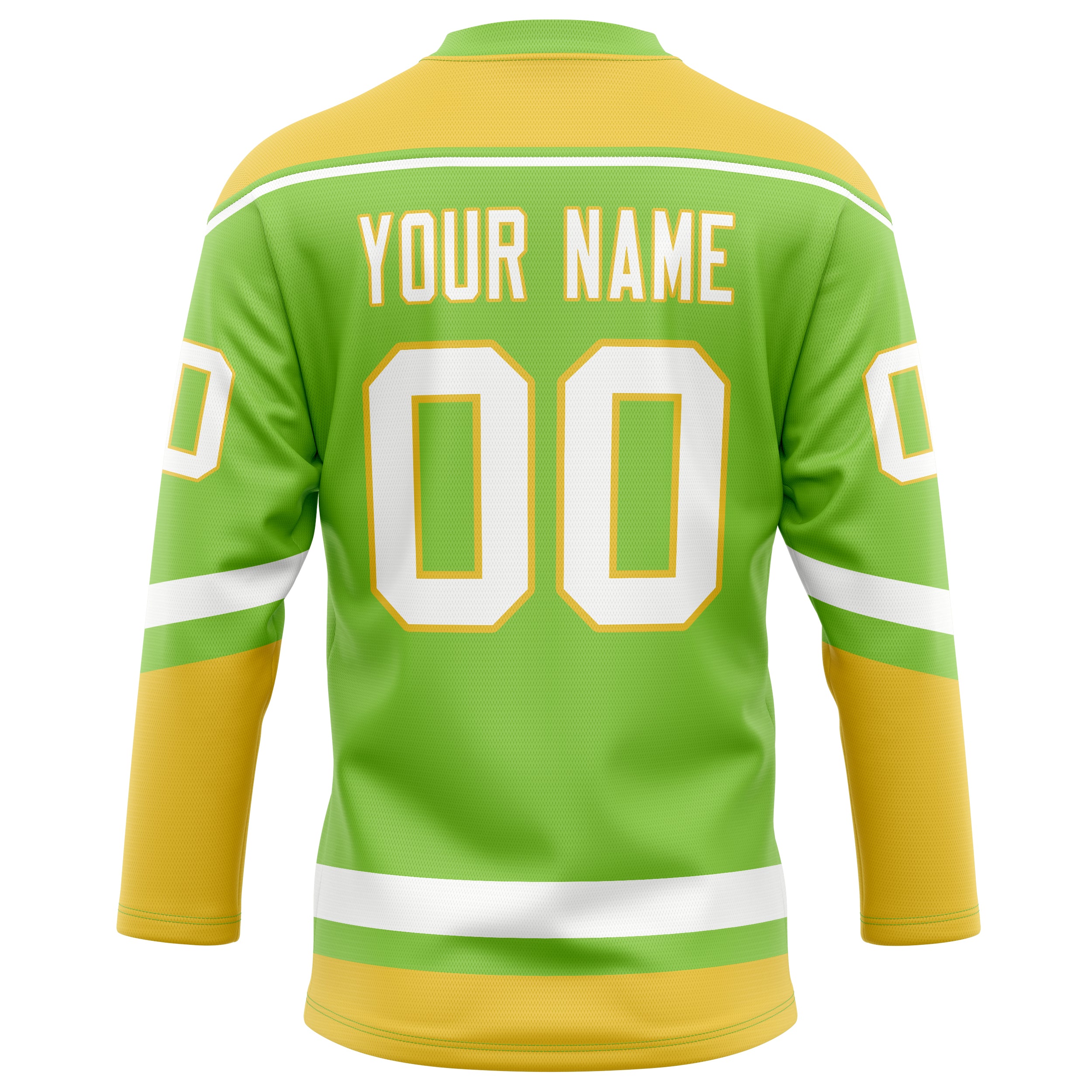 Personalized Neon & Green Gold Solid Colour Hockey Jersey