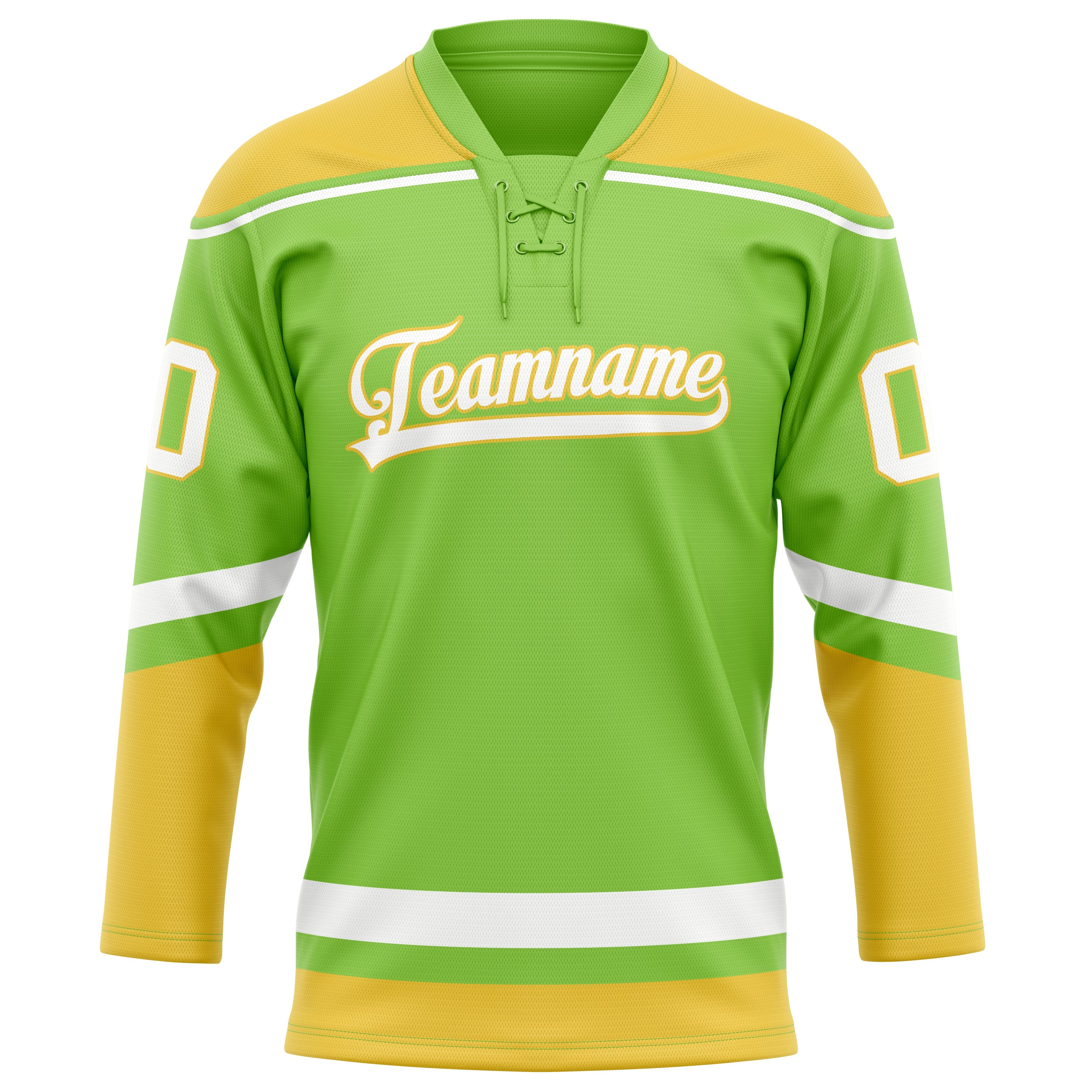 Personalized Neon & Green Gold Solid Colour Hockey Jersey