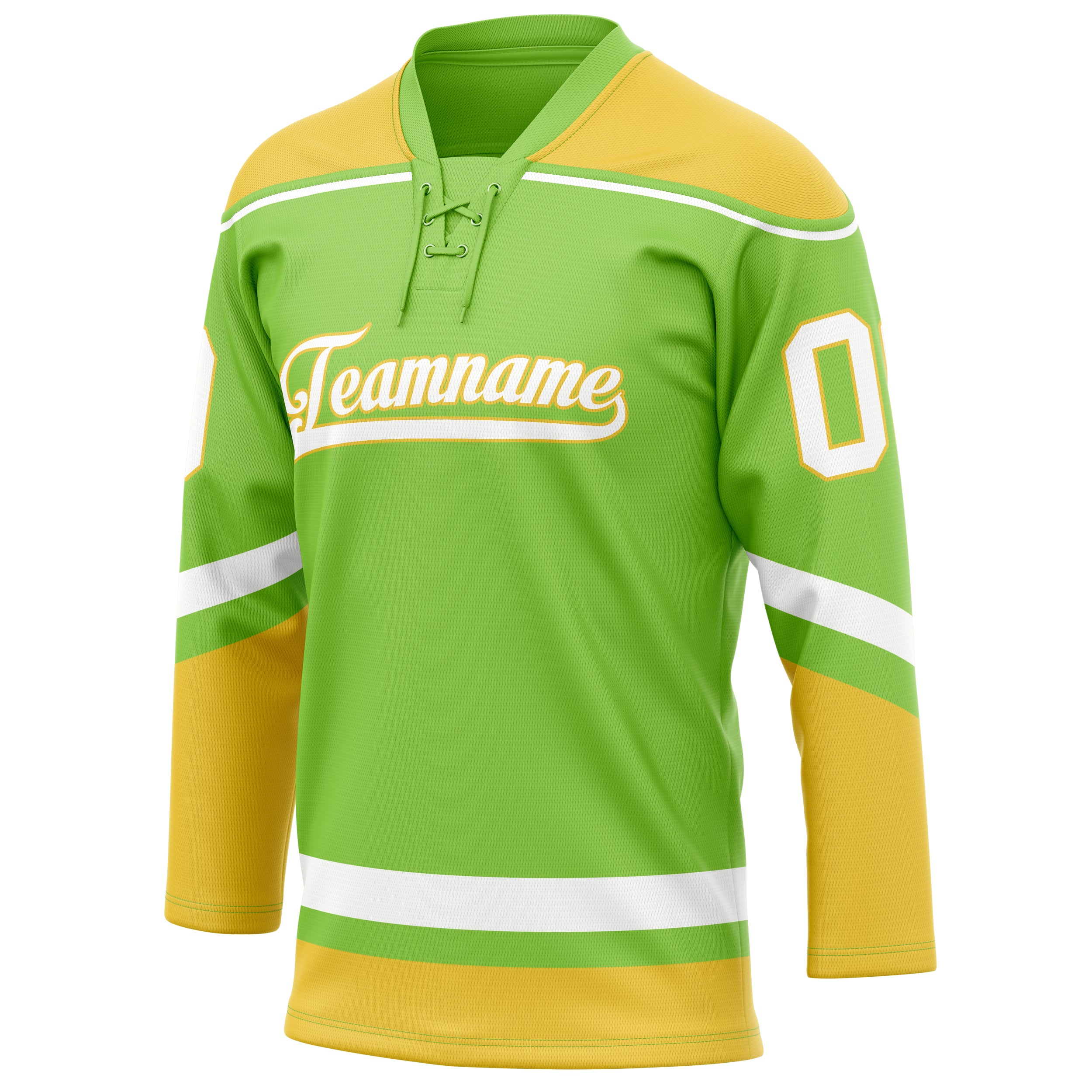 Personalized Neon & Green Gold Solid Colour Hockey Jersey