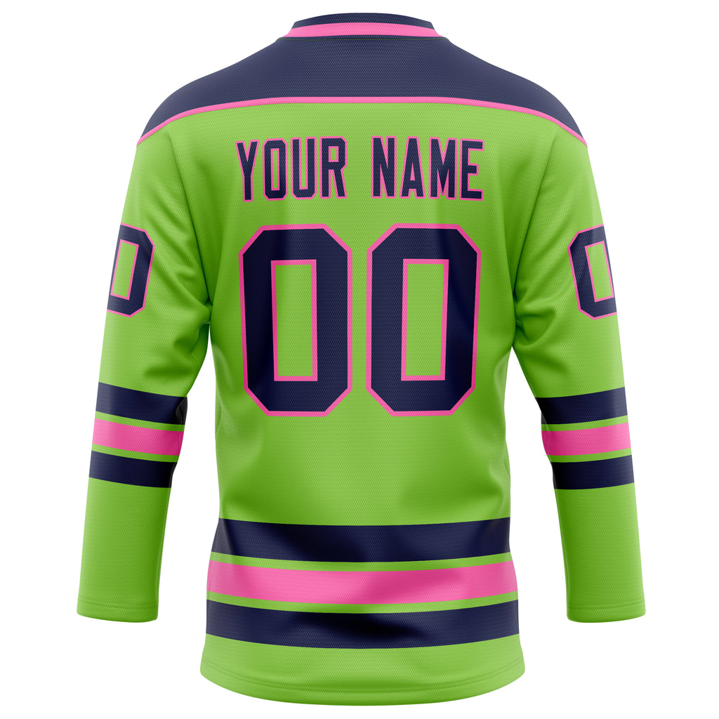 Personalized Neon & Green Navy Solid Colour Hockey Jersey