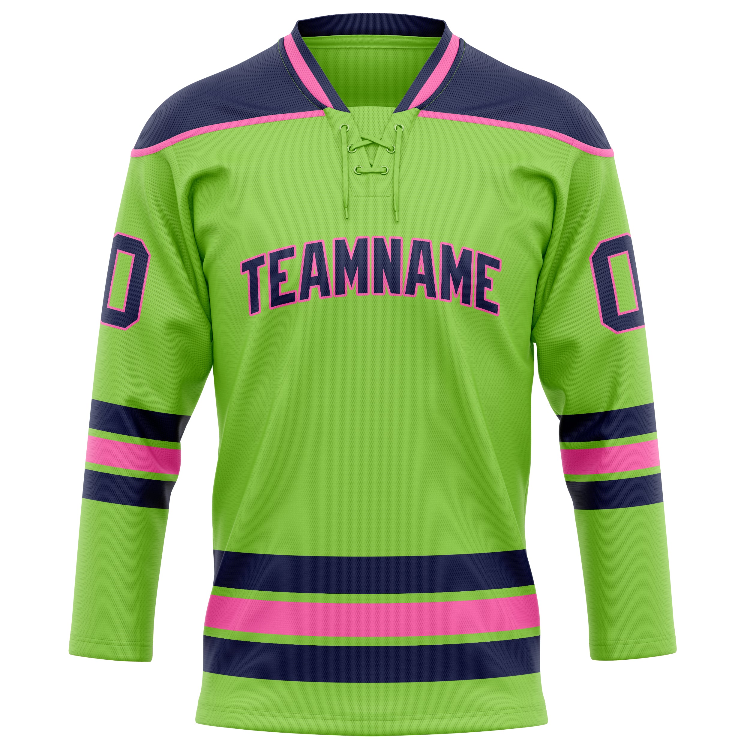 Personalized Neon & Green Navy Solid Colour Hockey Jersey