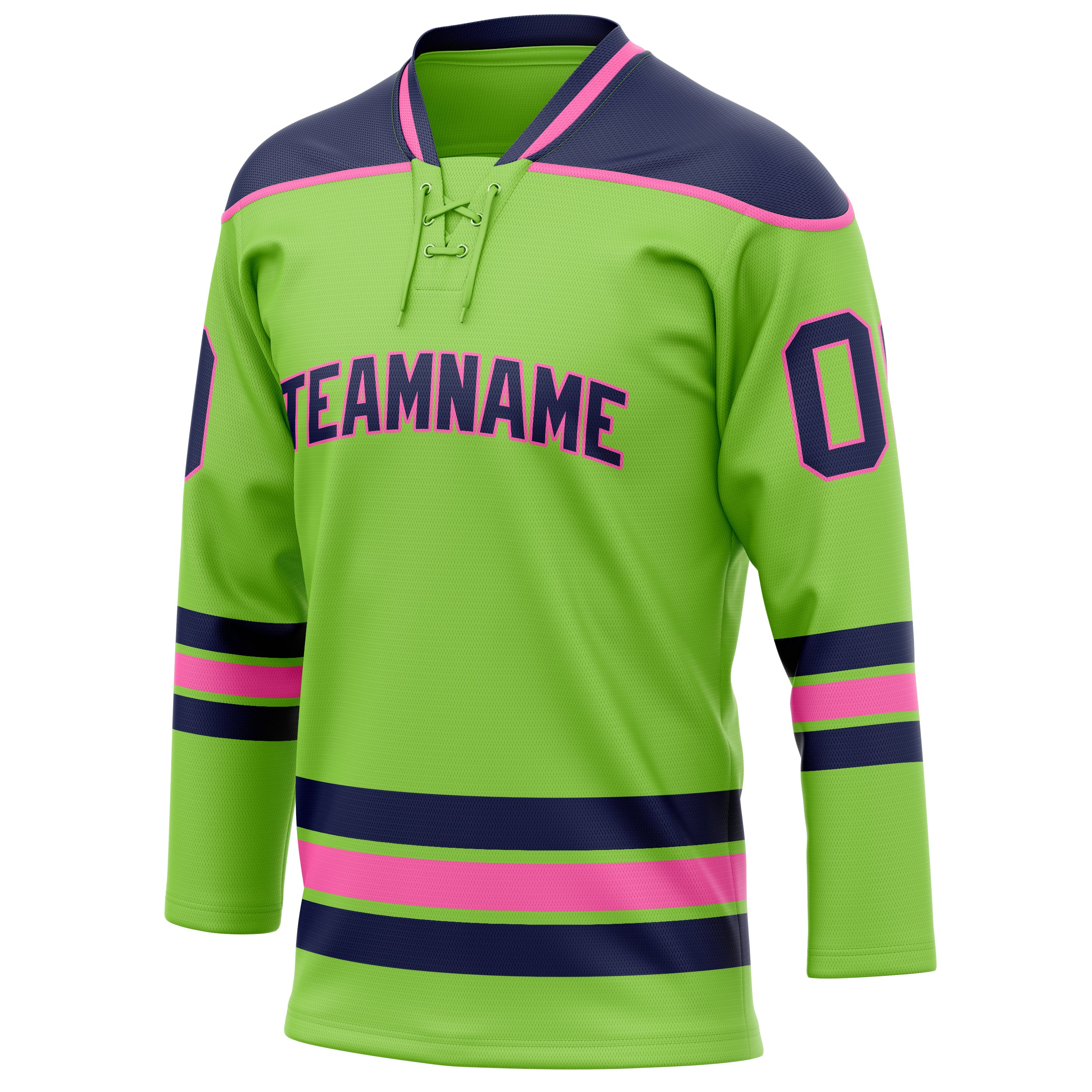 Personalized Neon & Green Navy Solid Colour Hockey Jersey