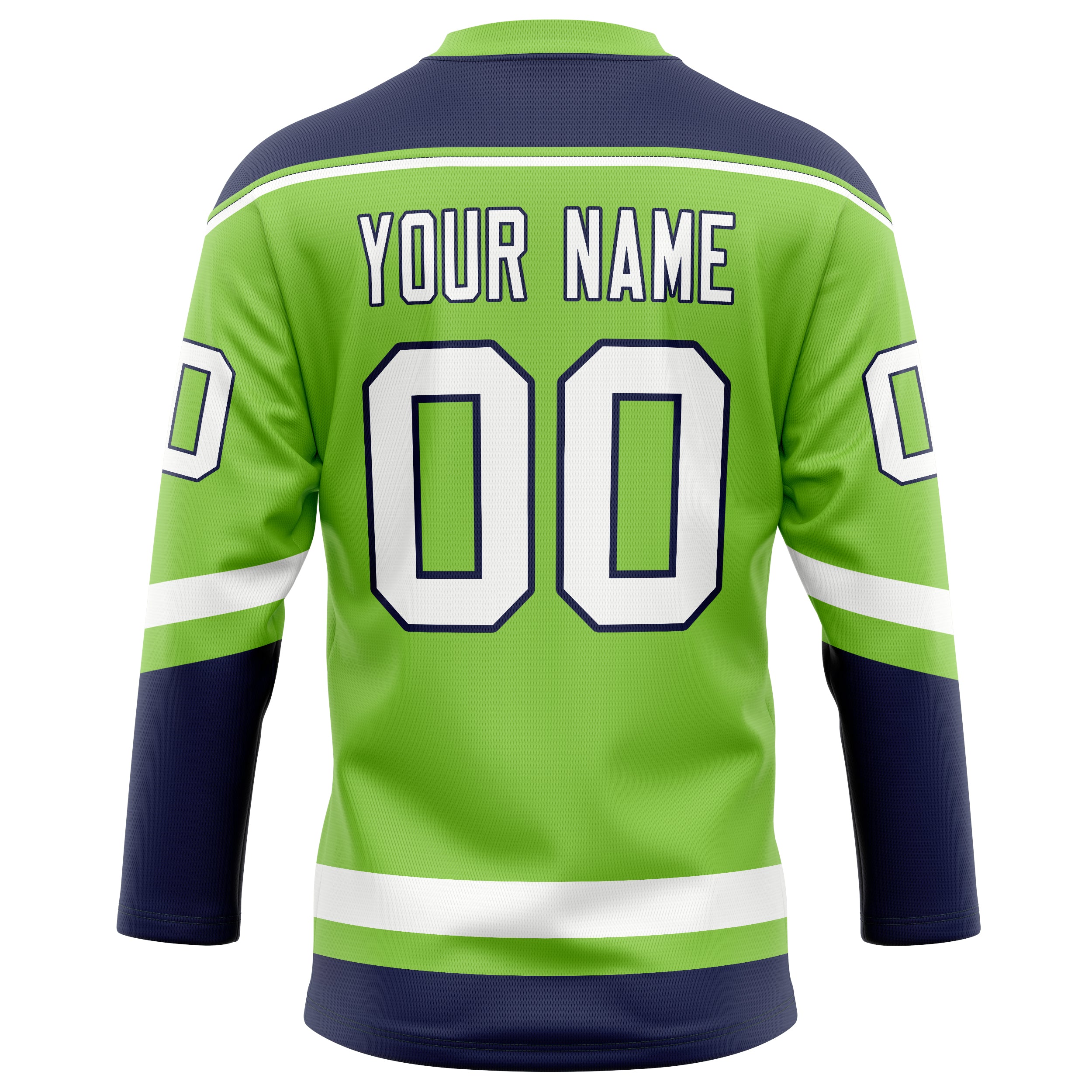 Personalized Neon & Green White Solid Colour Hockey Jersey
