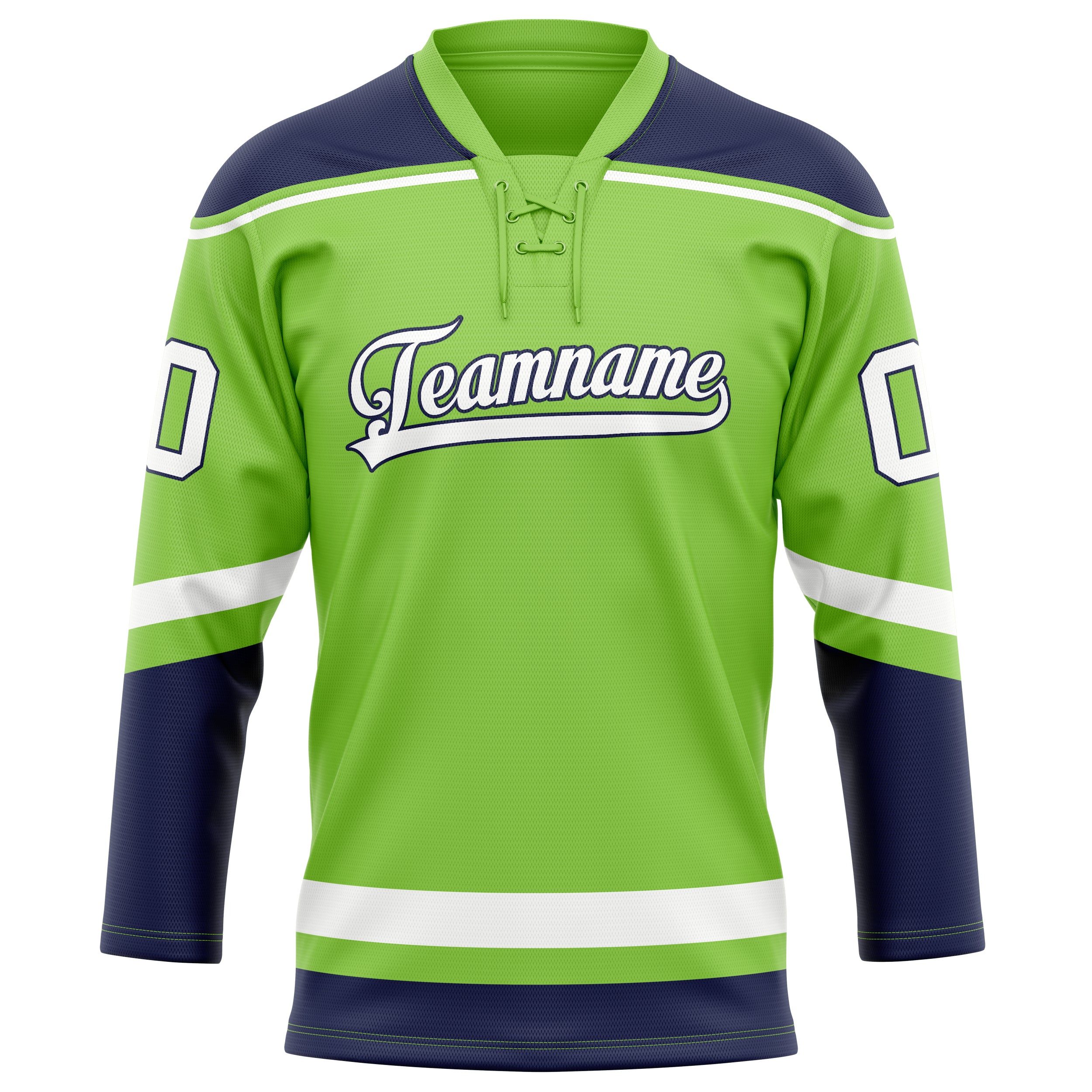 Personalized Neon & Green White Solid Colour Hockey Jersey