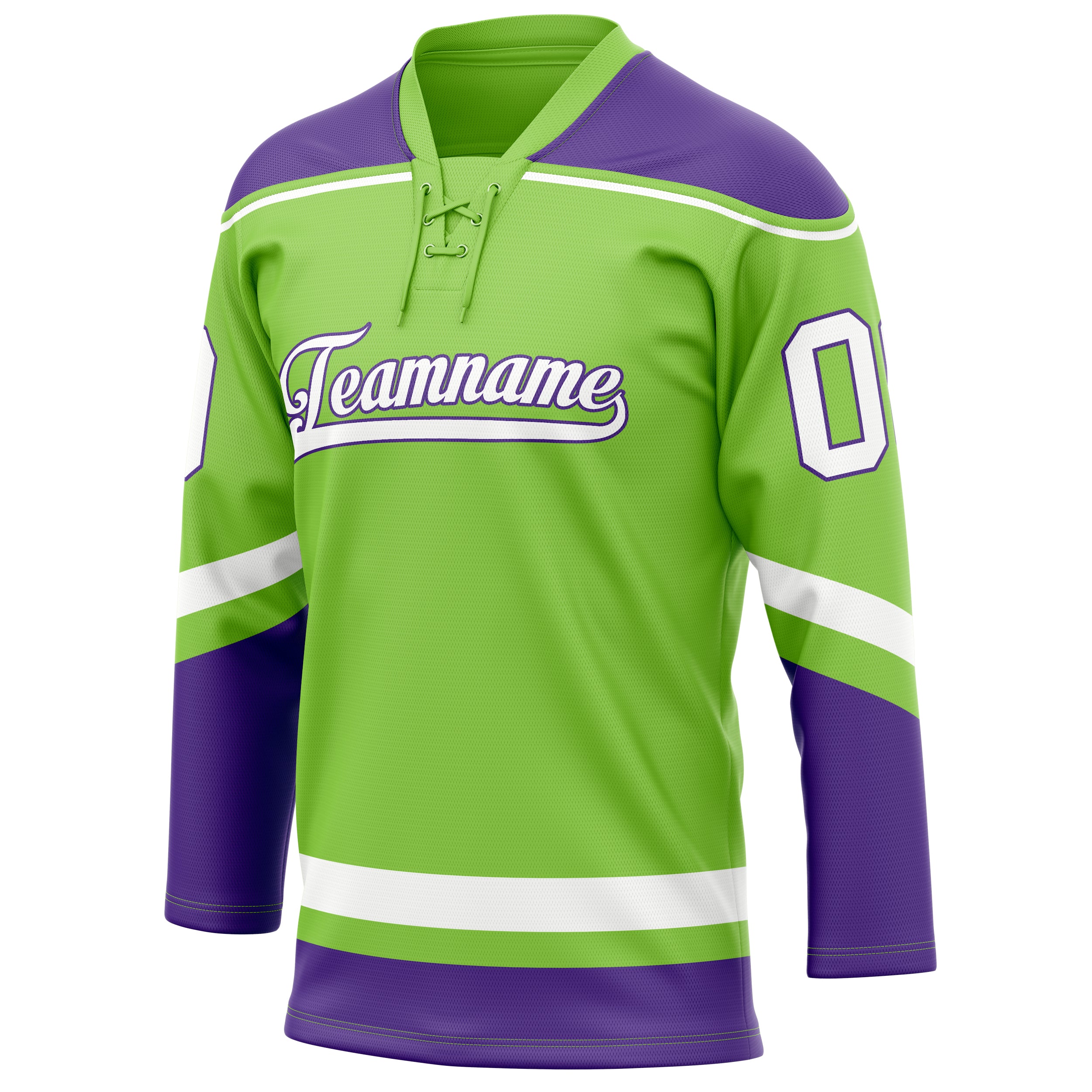Personalized Neon & Green Purple Solid Colour Hockey Jersey