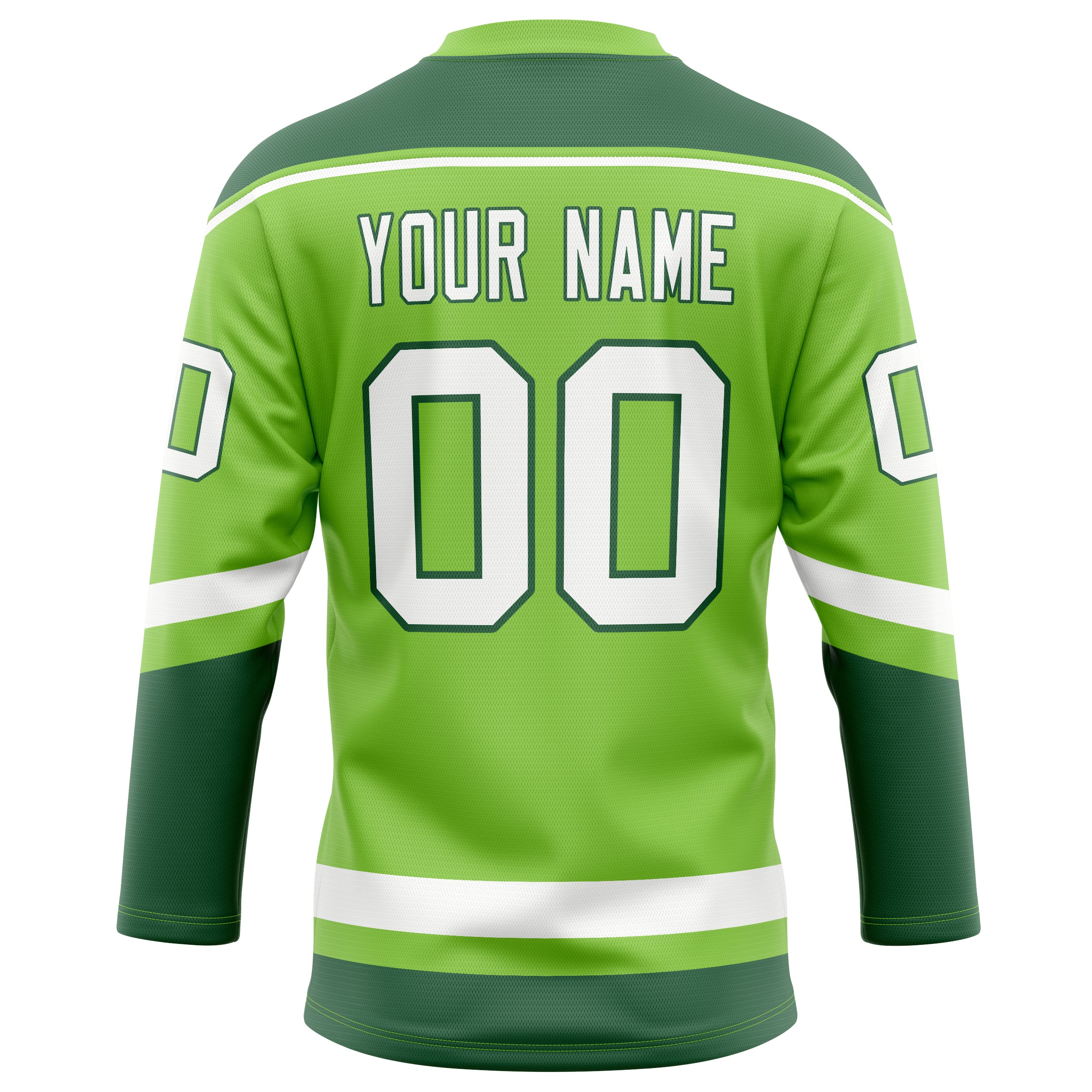 Personalized Neon & Green Kelly Green Solid Colour Hockey Jersey