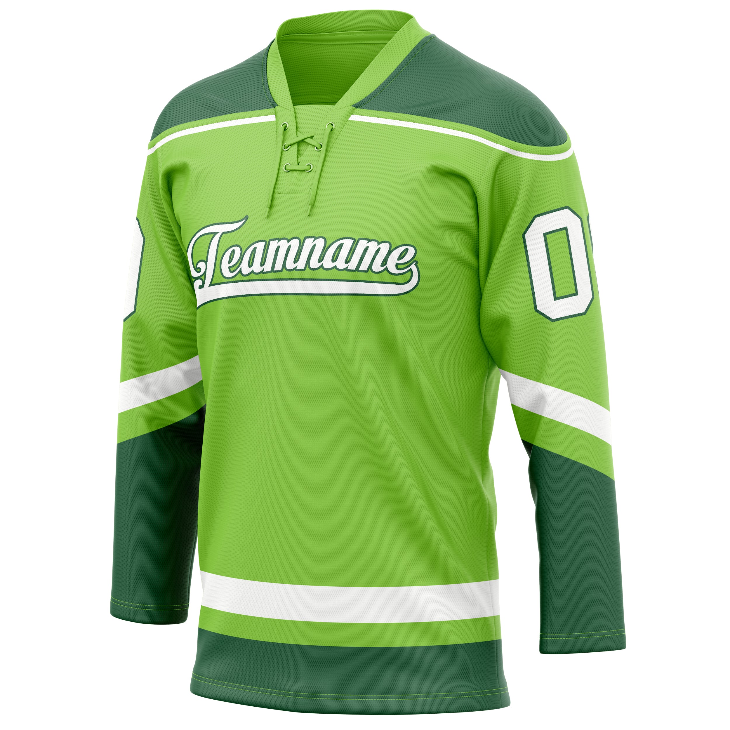 Personalized Neon & Green Kelly Green Solid Colour Hockey Jersey
