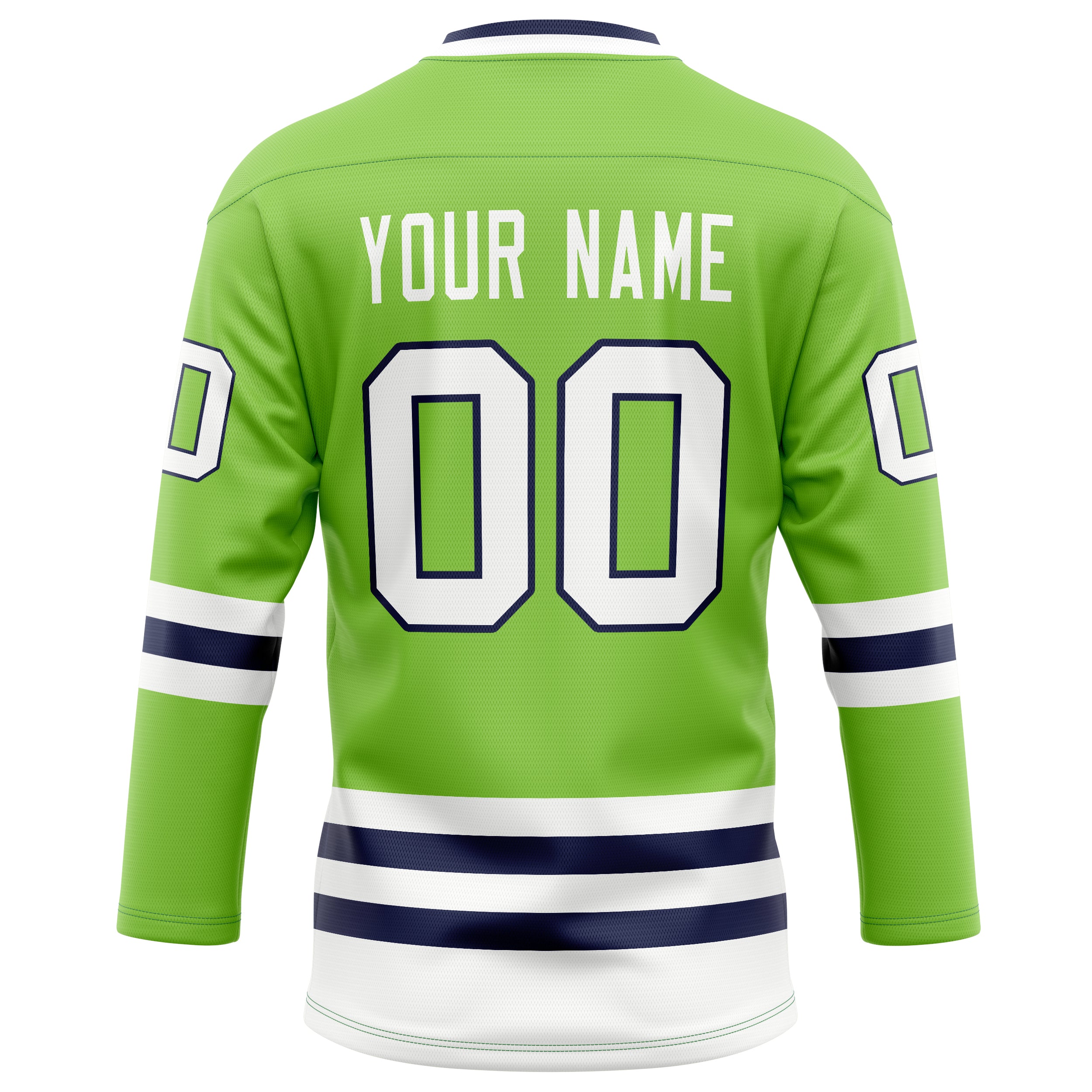 Personalized Neon & Green White Solid Colour Hockey Jersey