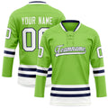 Personalized Neon & Green White Solid Colour Hockey Jersey