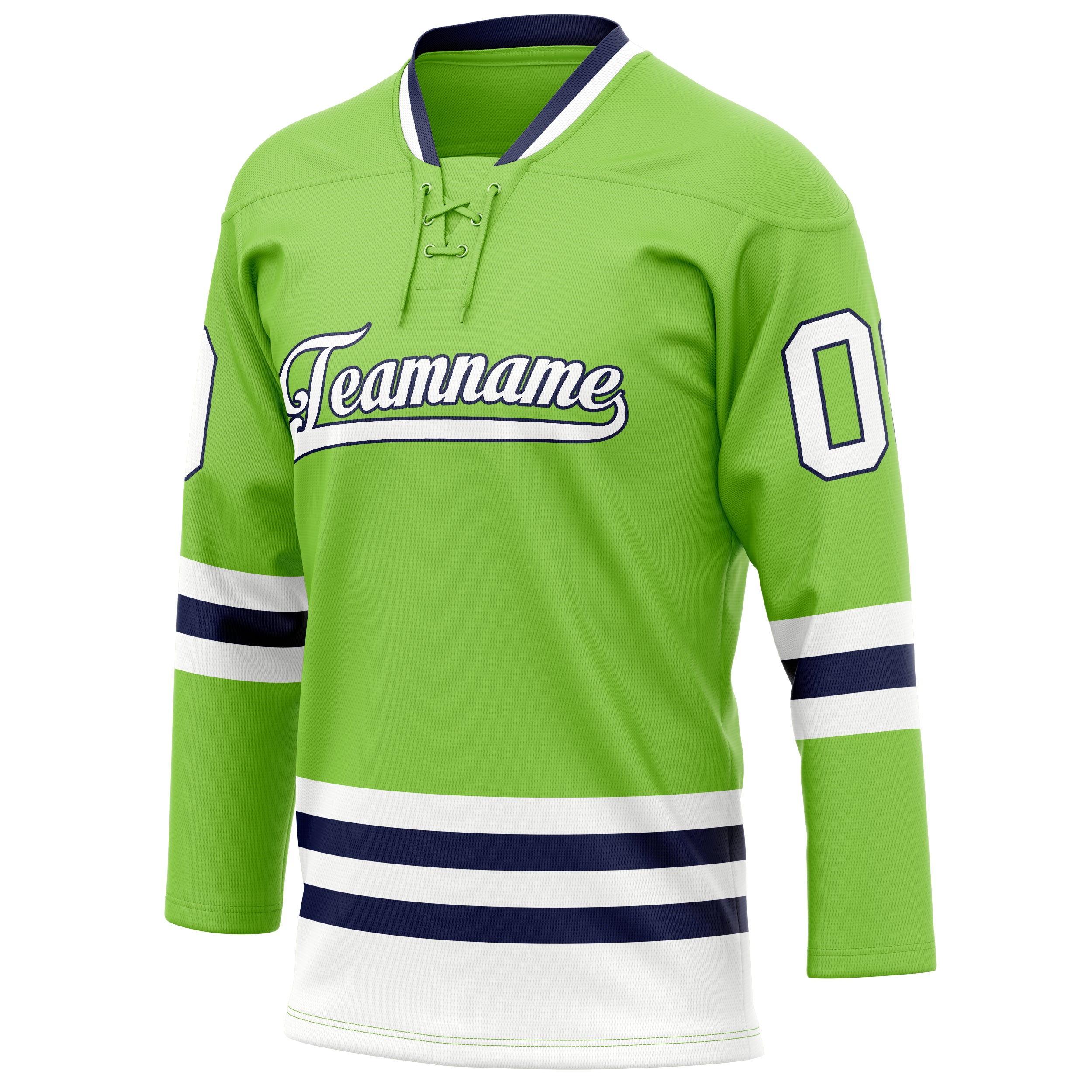Personalized Neon & Green White Solid Colour Hockey Jersey