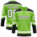 Personalized Neon & Green Black Solid Colour Hockey Jersey