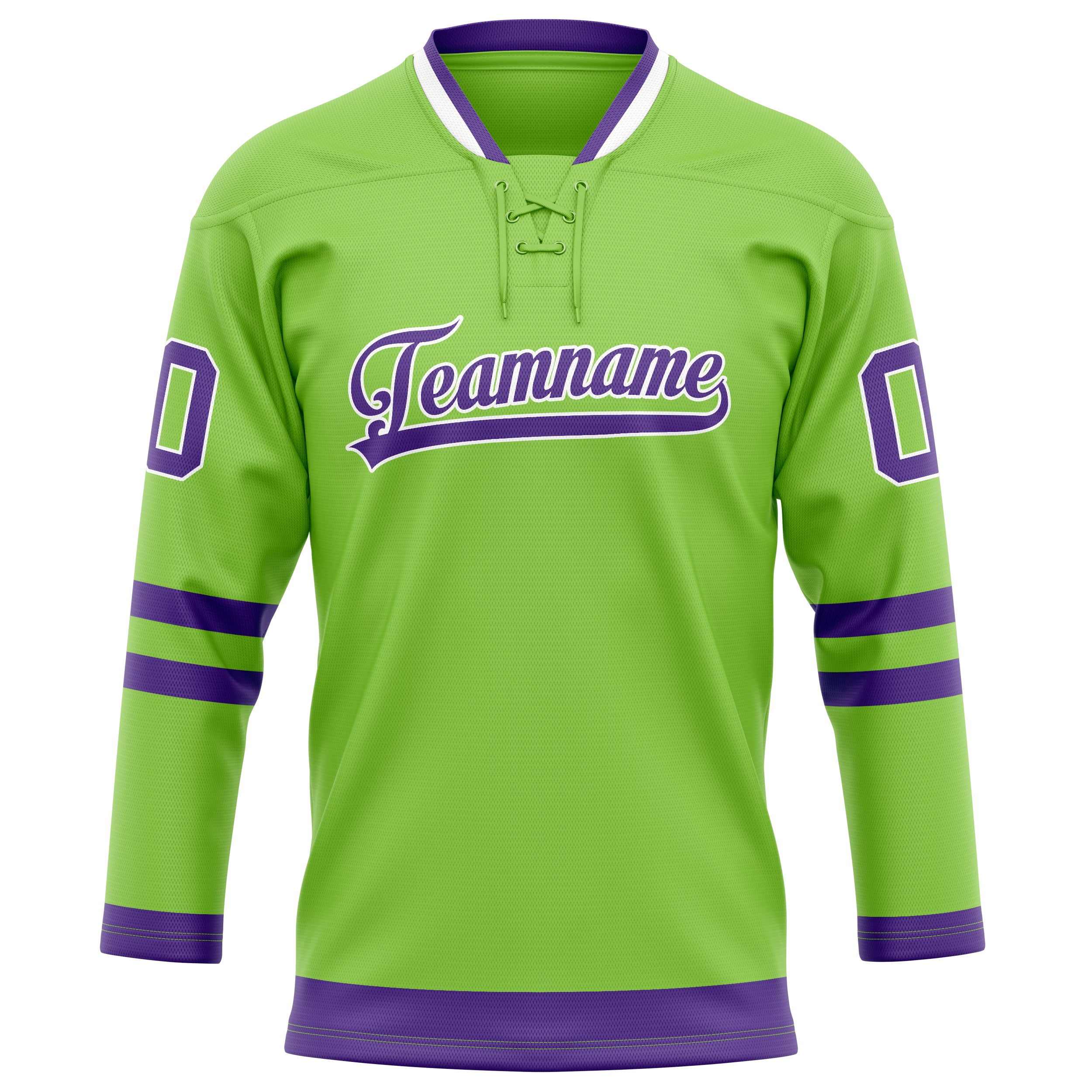 Personalized Neon & Green Purple Solid Colour Hockey Jersey