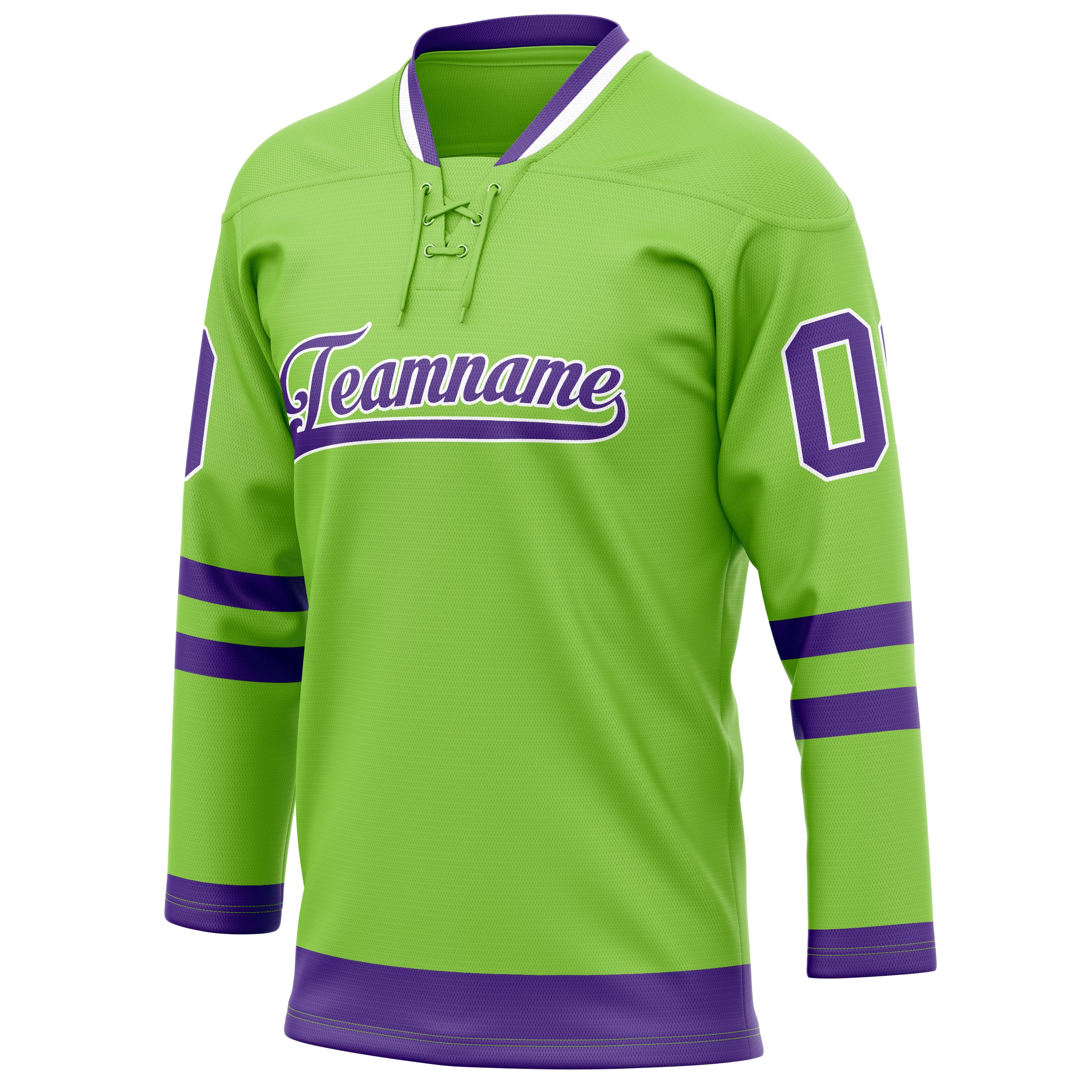 Personalized Neon & Green Purple Solid Colour Hockey Jersey