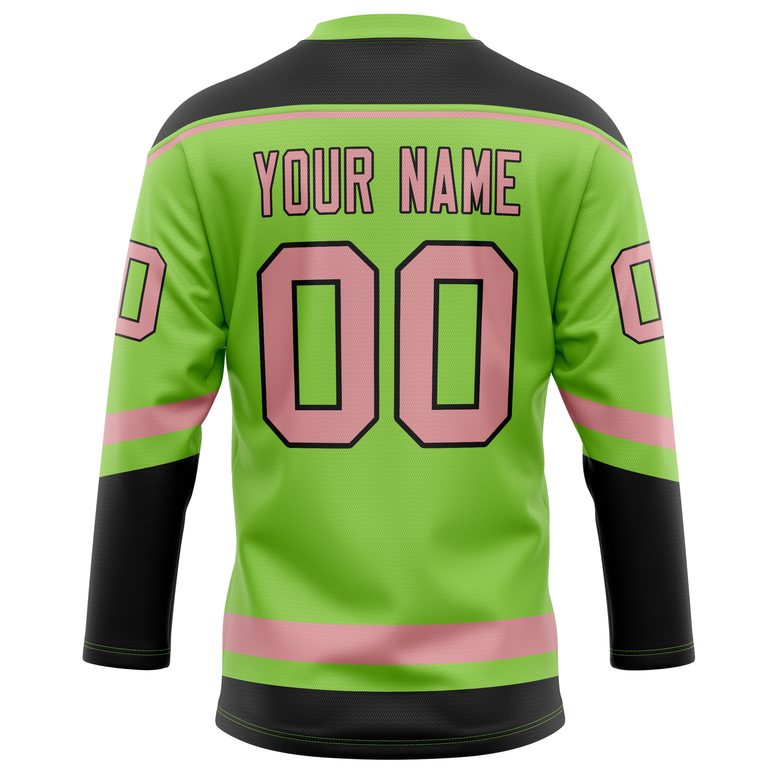 Personalized Neon & Green Pink Solid Colour Hockey Jersey