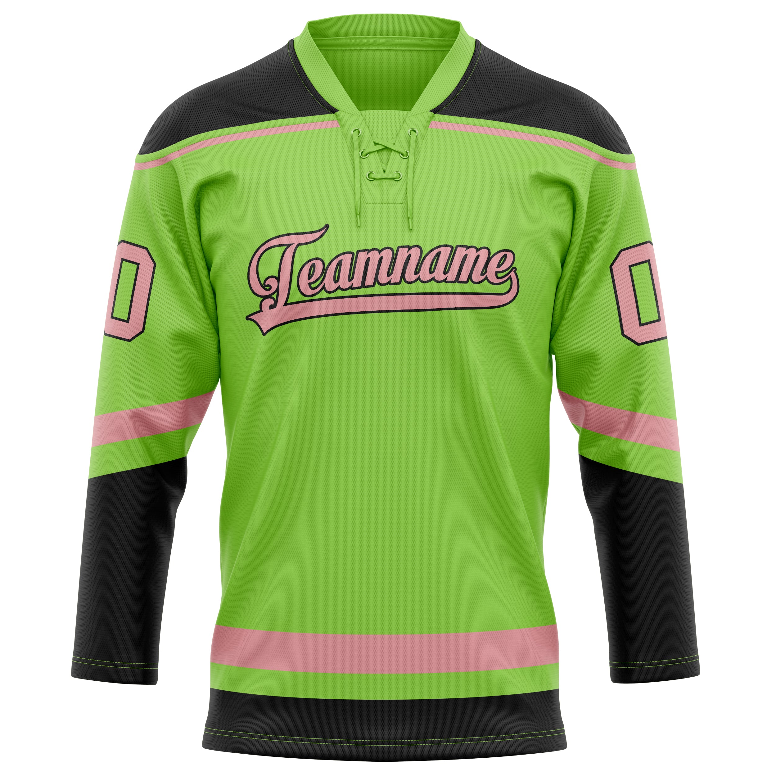 Personalized Neon & Green Pink Solid Colour Hockey Jersey