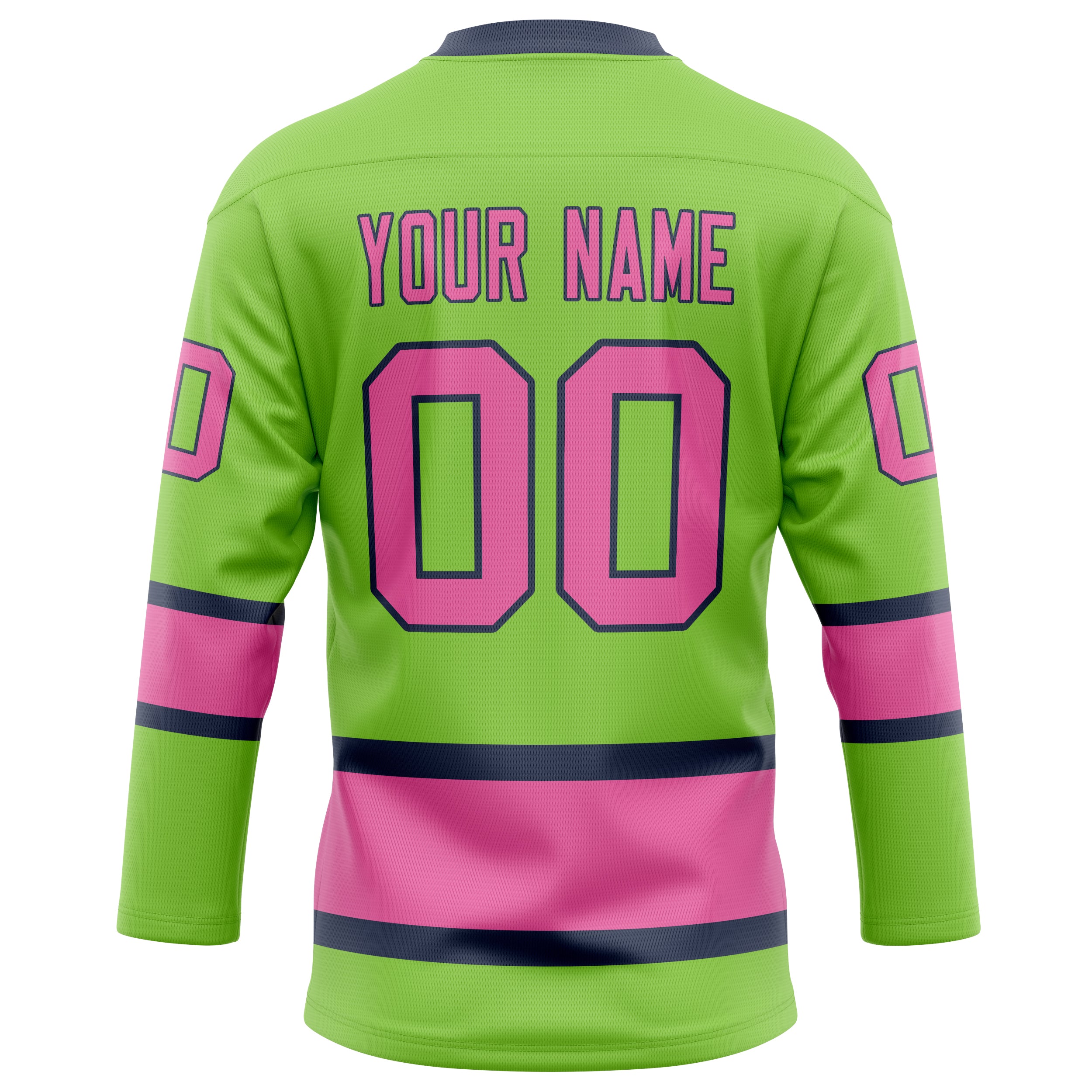 Personalized Neon & Green Pink Solid Colour Hockey Jersey