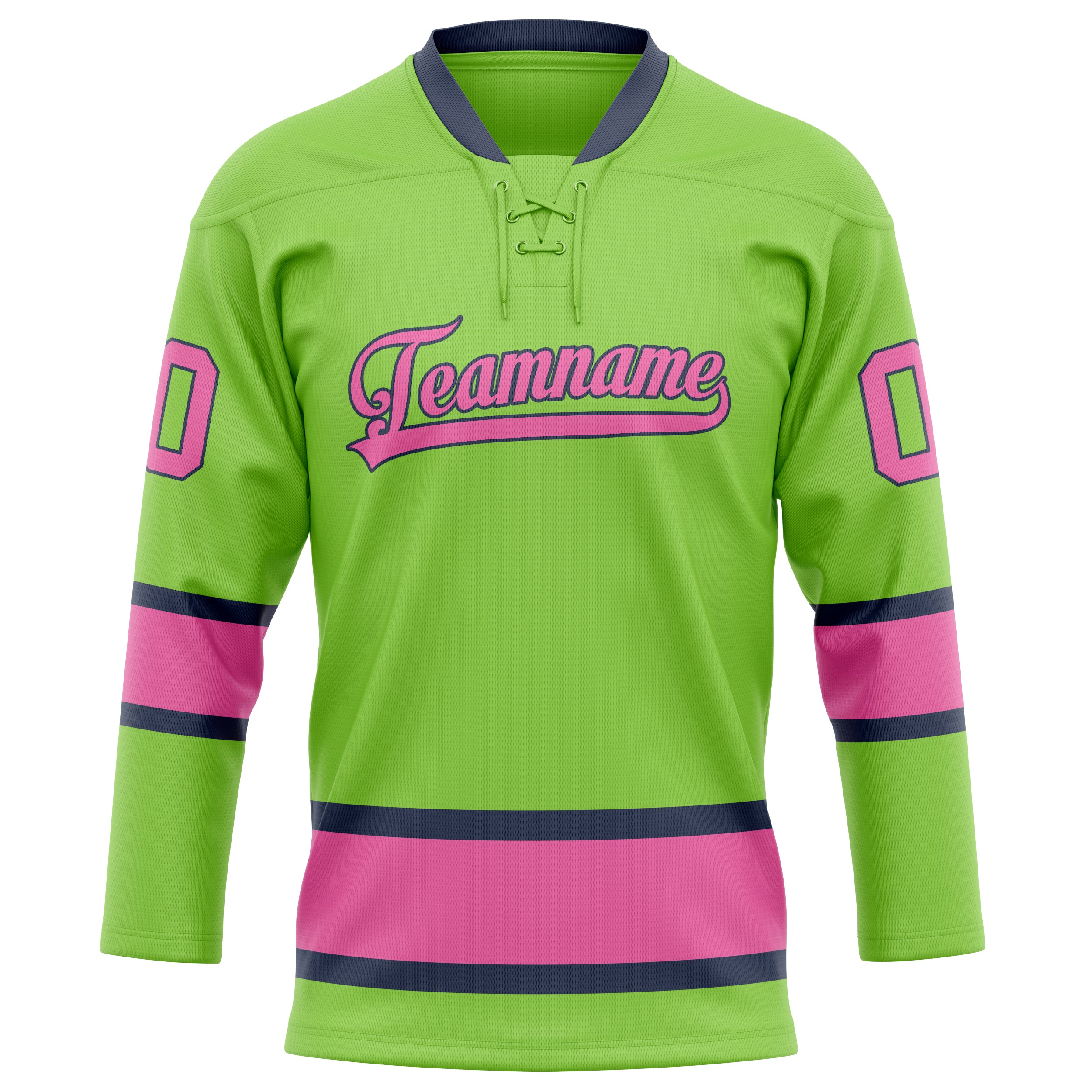 Personalized Neon & Green Pink Solid Colour Hockey Jersey