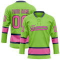 Personalized Neon & Green Pink Solid Colour Hockey Jersey
